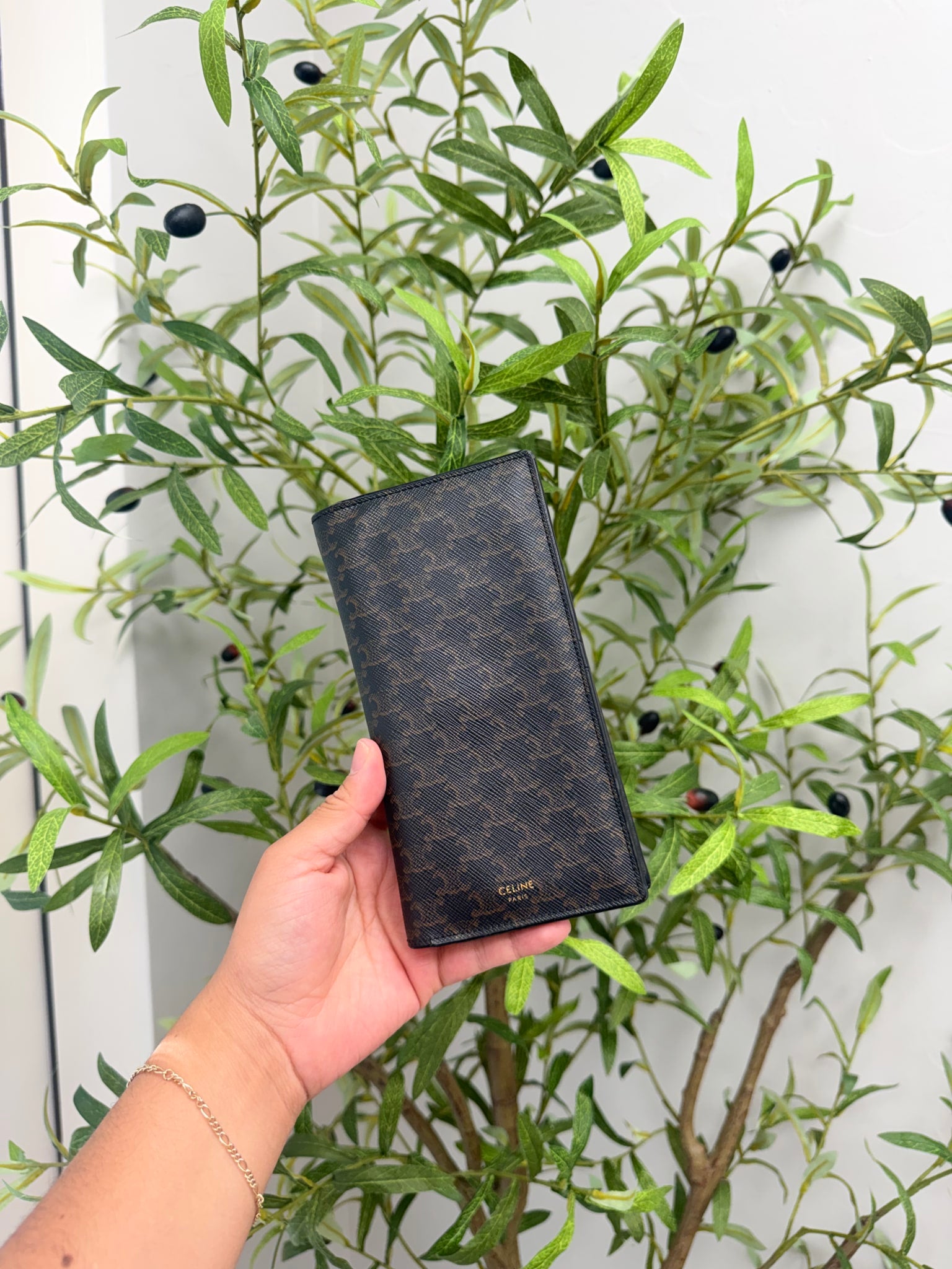 Celine Brown Macadam Bifold Long Wallet 