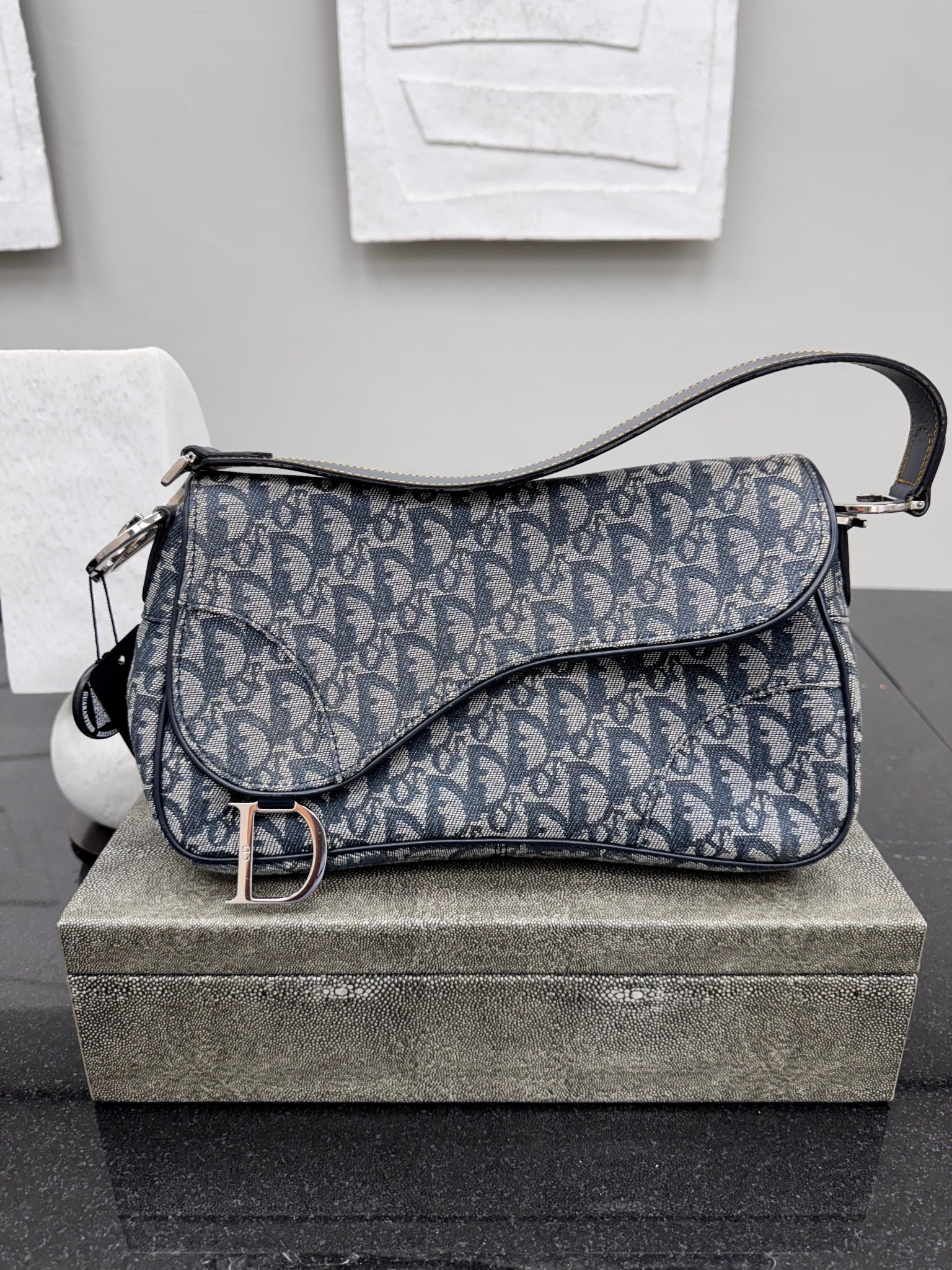 Christian Dior Navy Blue Shoulder Bag