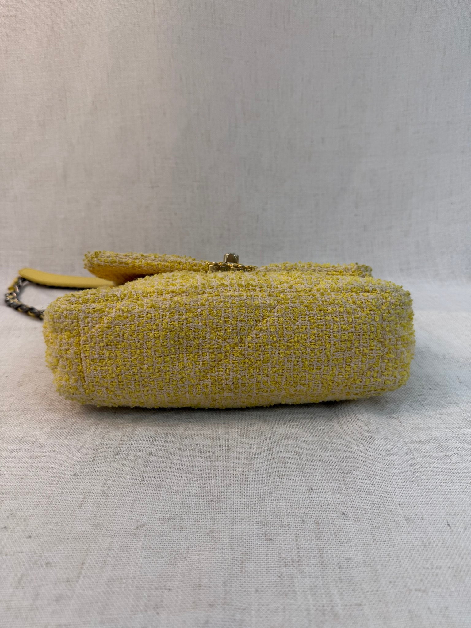 Chanel Yellow Tweed Medium Chanel 19 Flap Bag