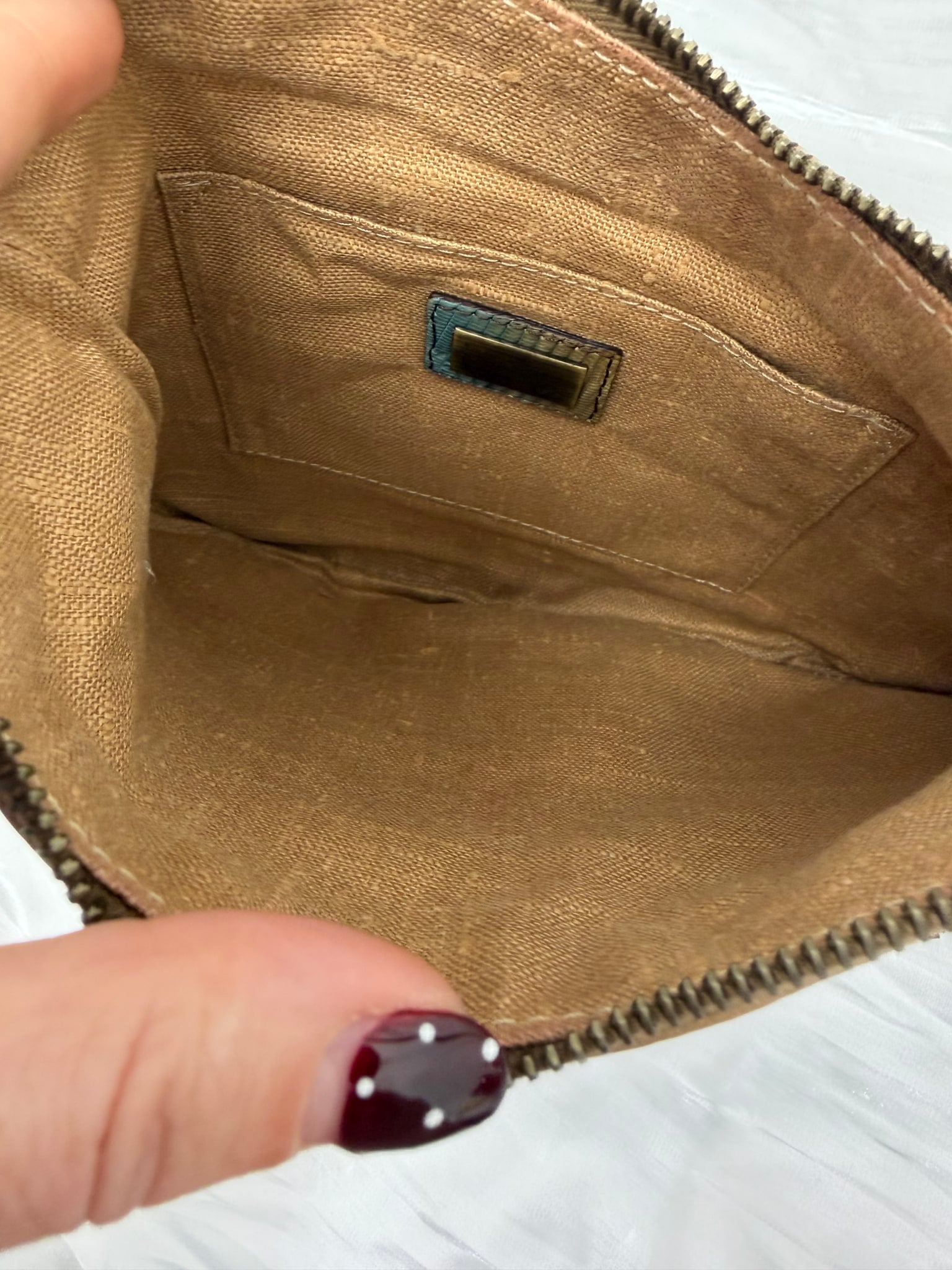 Fendi Brown Suede & Lizard Oyster Beaded Fringe Hobo Bag