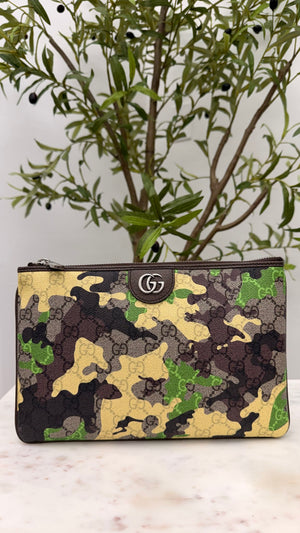 Gucci Multicolor GG Supreme Canvas Camouflage Pouch