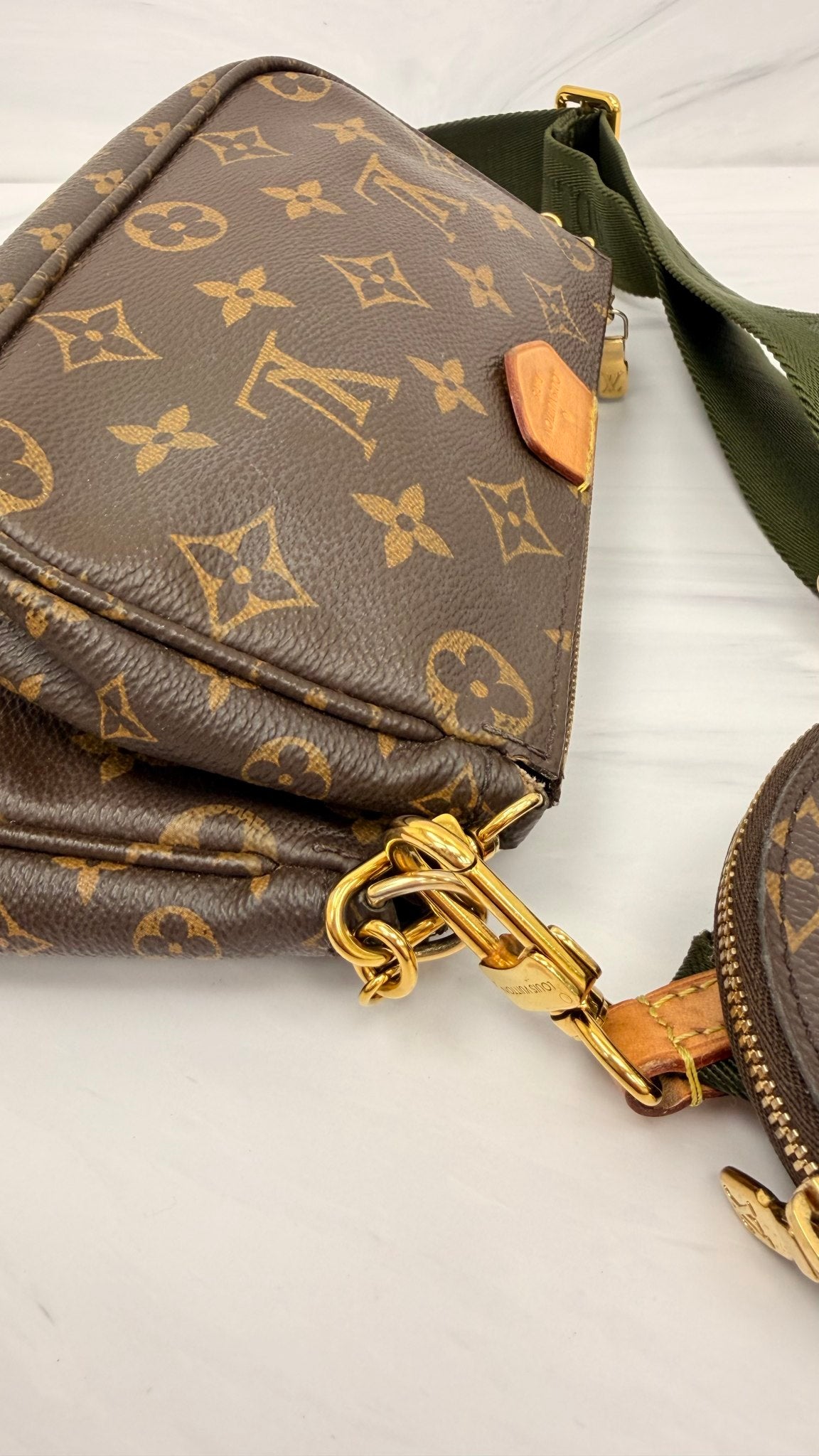 Louis Vuitton Monogram Green Multi Pochette Crossbody Bag 
