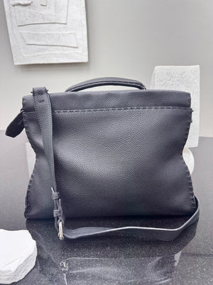 Fendi Black Grained Leather 2Way Bag