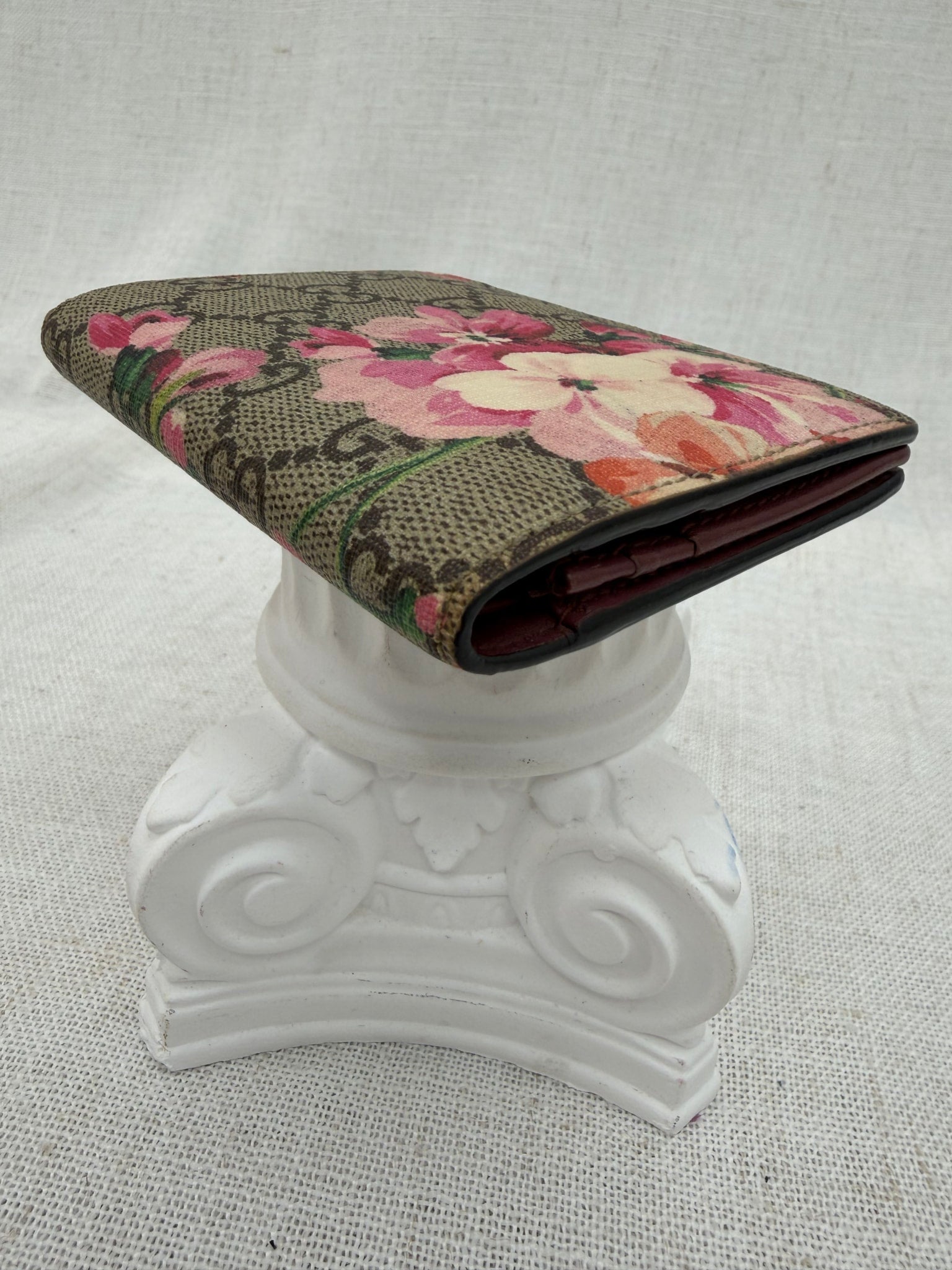 Gucci Pink Blooms Coated Canvas Compact Wallet