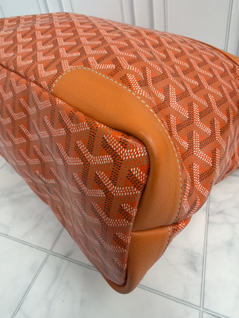 Goyard Orange Goyardine Grenadine Hobo Bag