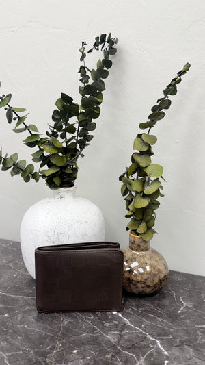Louis Vuitton Damier Ebene Brown Leather Bifold Wallet