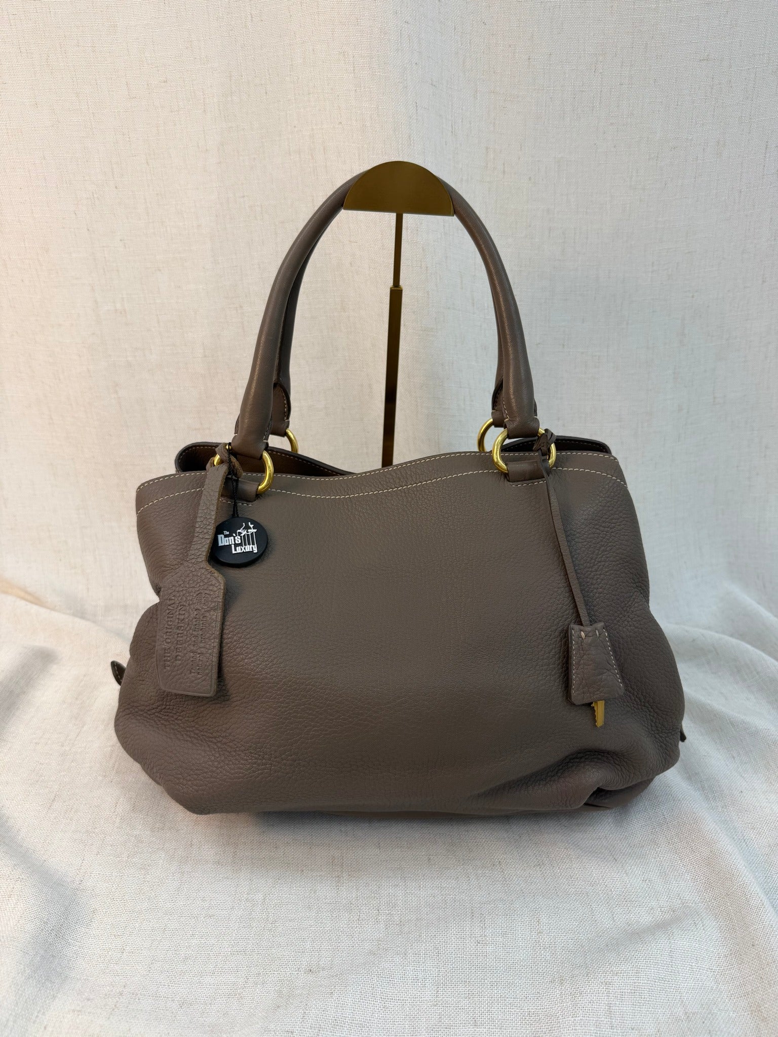 Prada Taupe Leather Vitello Daino Tote Bag