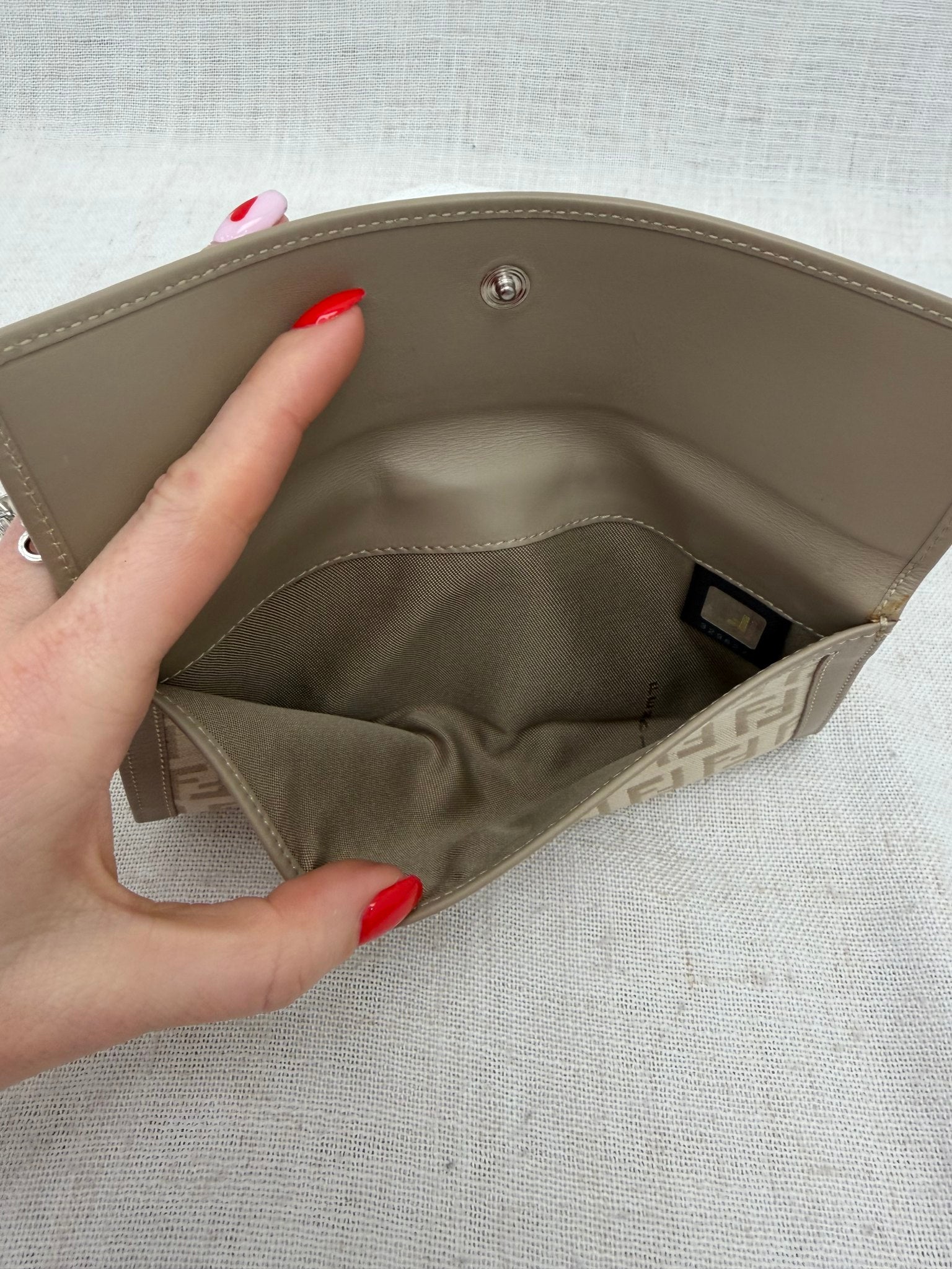 Fendi Beige Zucca Canvas Long Wallet