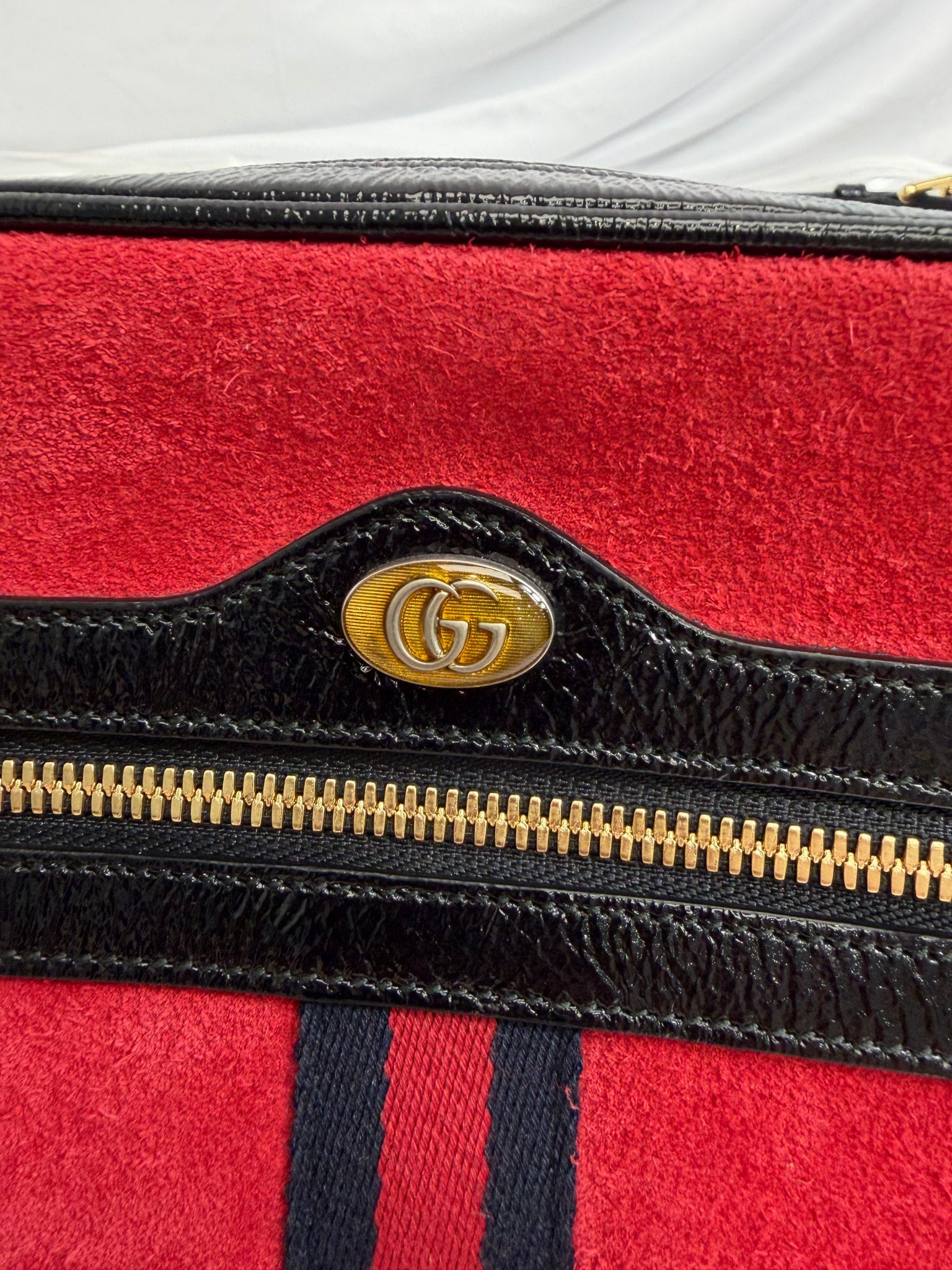 Gucci Red Suede Ophidia Belt Bag