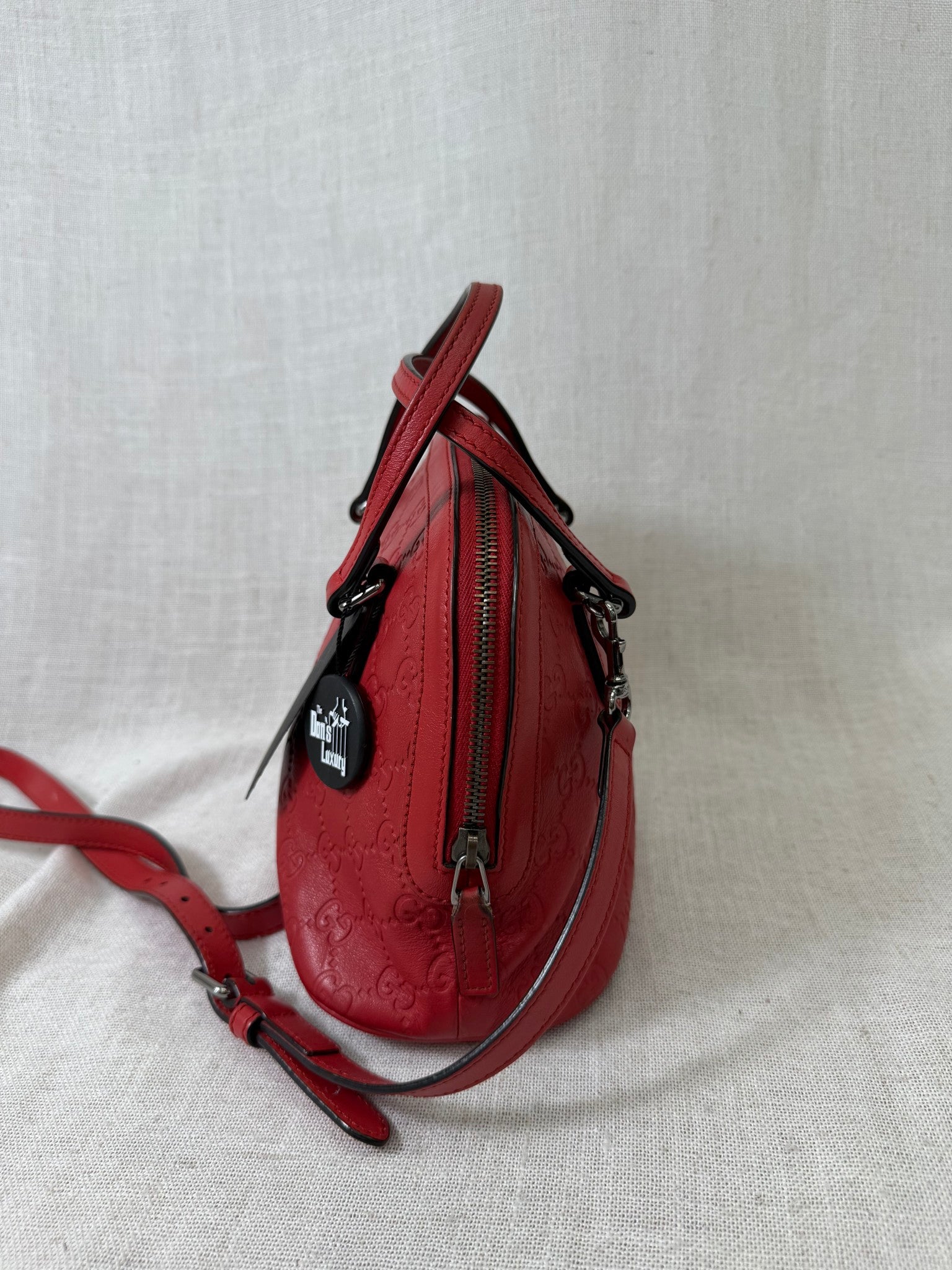 Gucci Red Guccissima Leather Dome Handbag