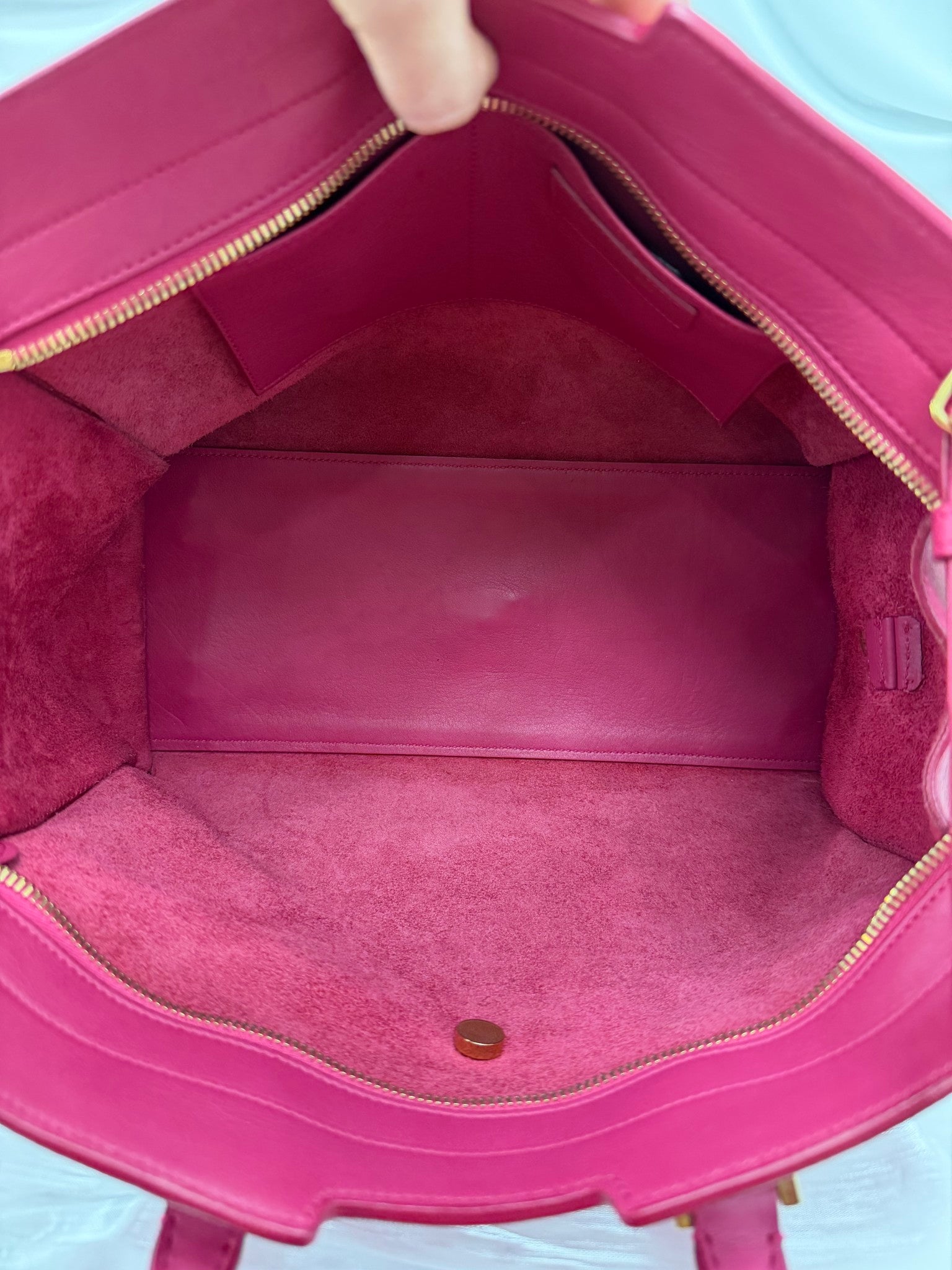 Saint Laurent YSL Dark Pink Leather Classic Y Handbag