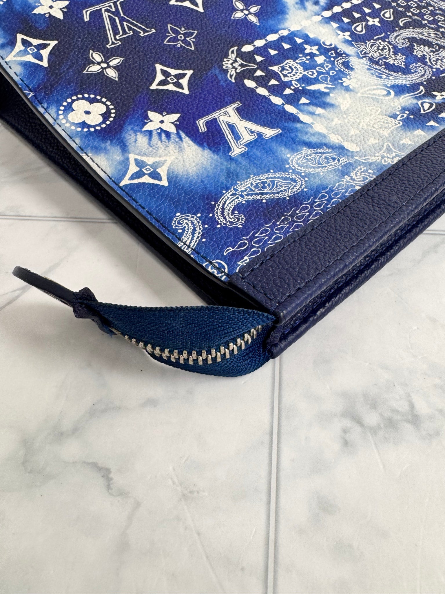 Louis Vuitton Blue Monogram Bandana Pochette MM