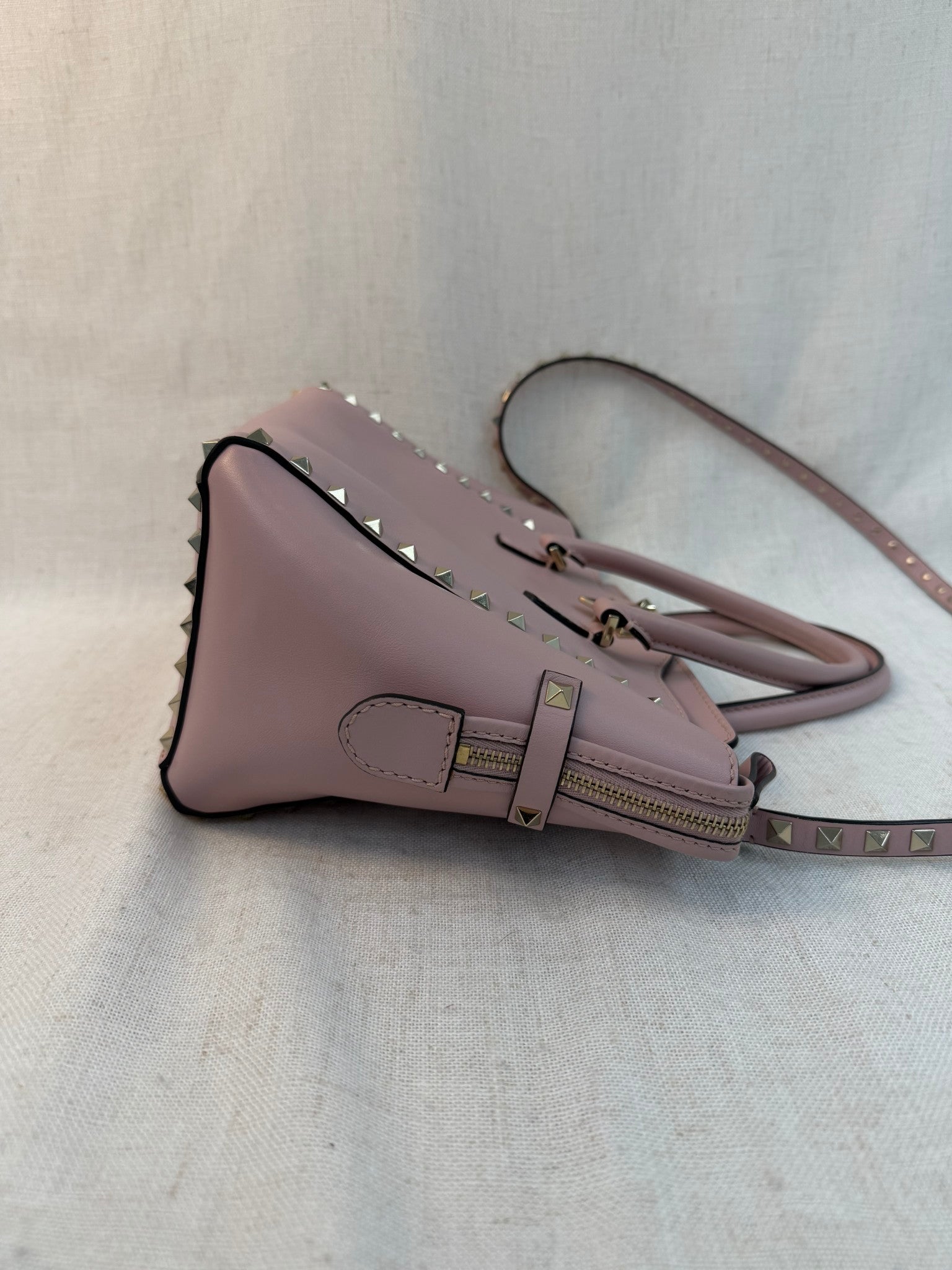 Valentino Light Pink Rockstud Two Way Tote Bag