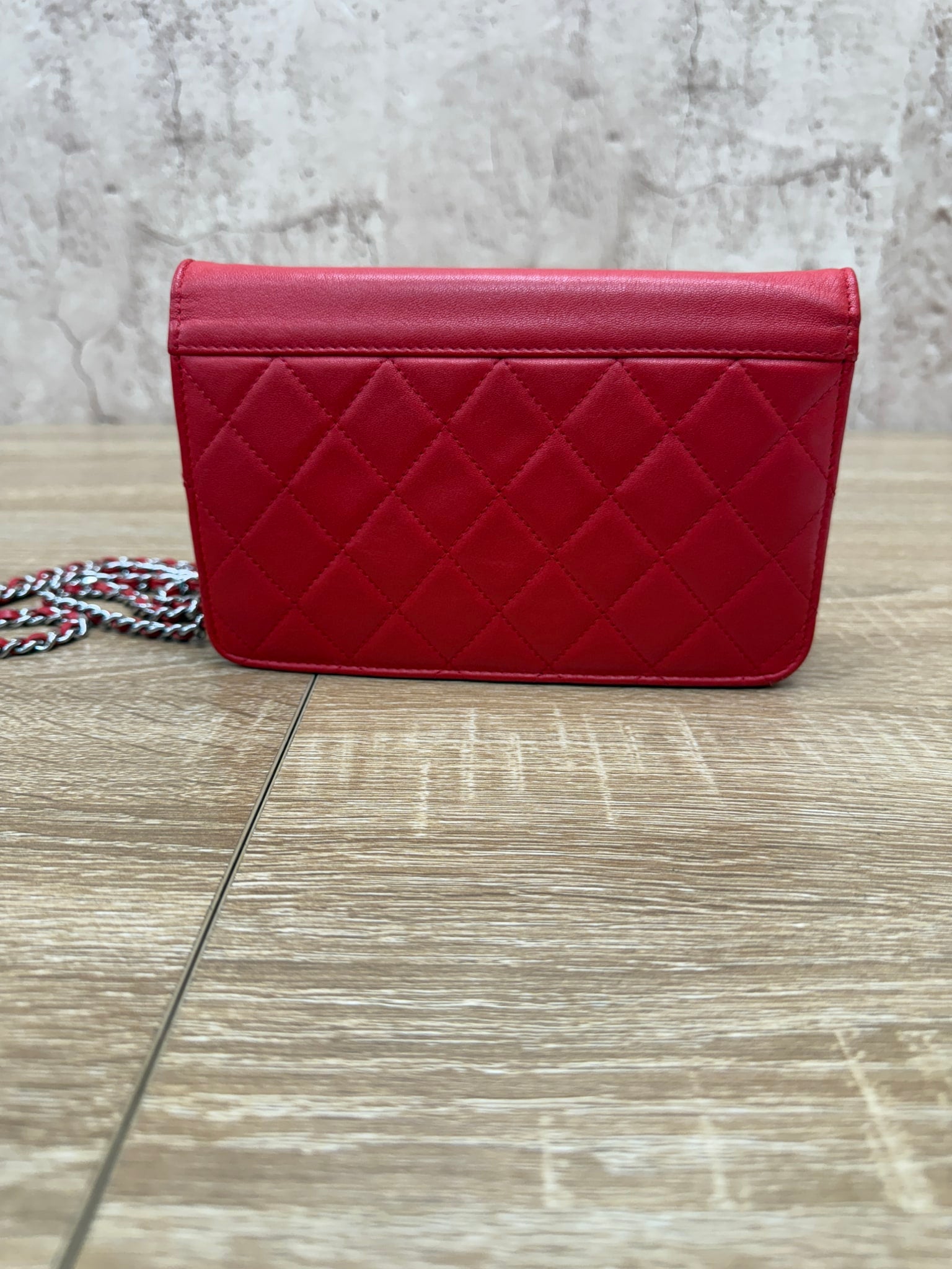 Chanel Red Lambskin Urban Companion Wallet on Chain