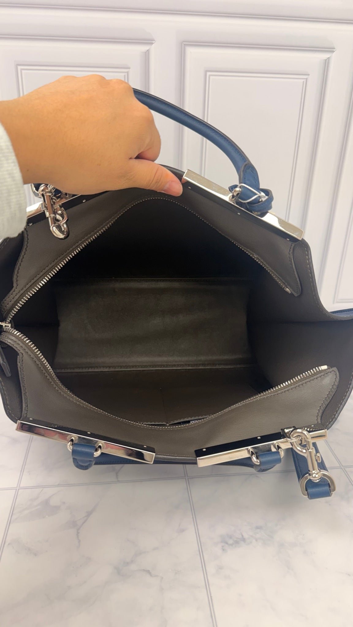 Fendi Blue Leather 3 Jours Medium Handbag 