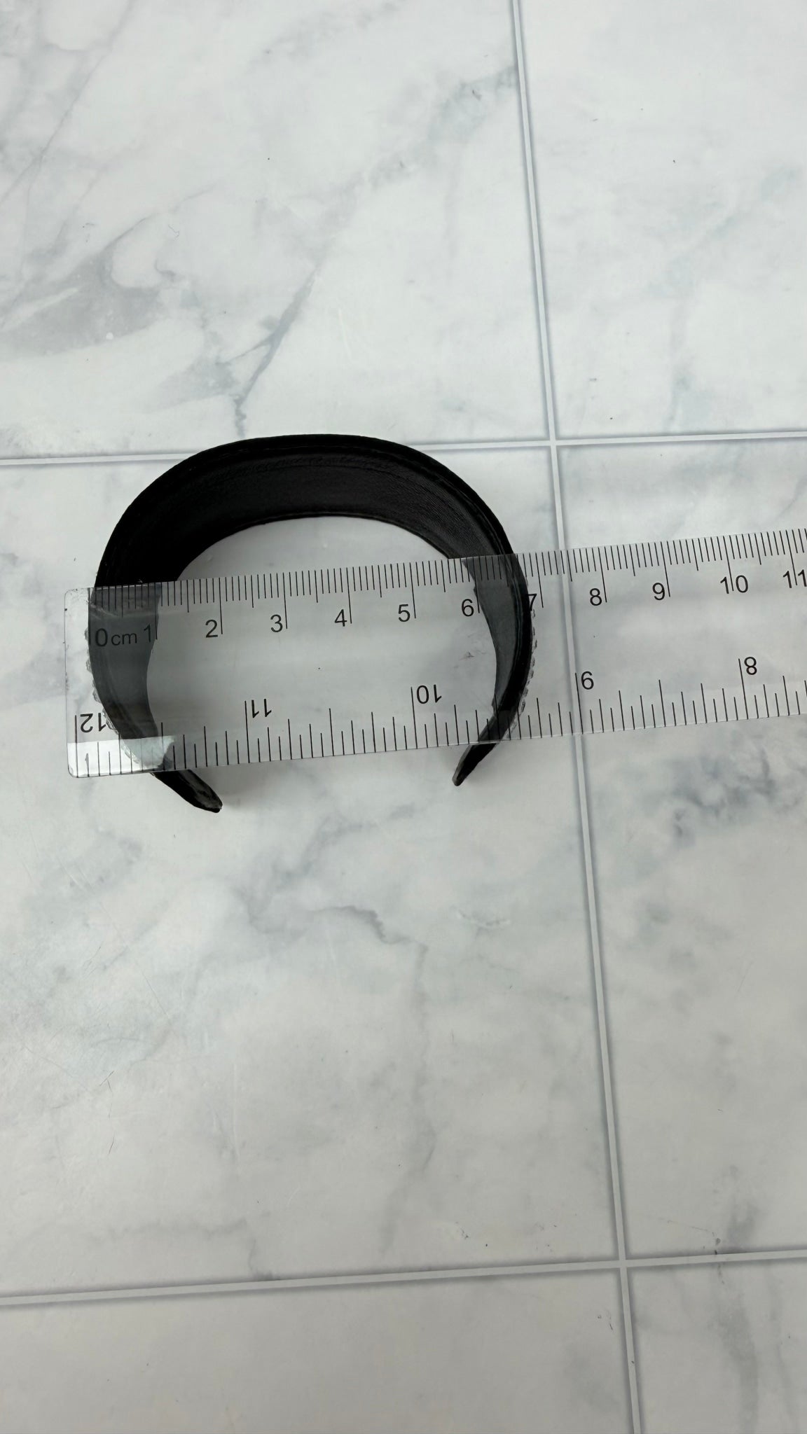LIKE NEW - Prada Black Satin Leather Crystal Cuff 