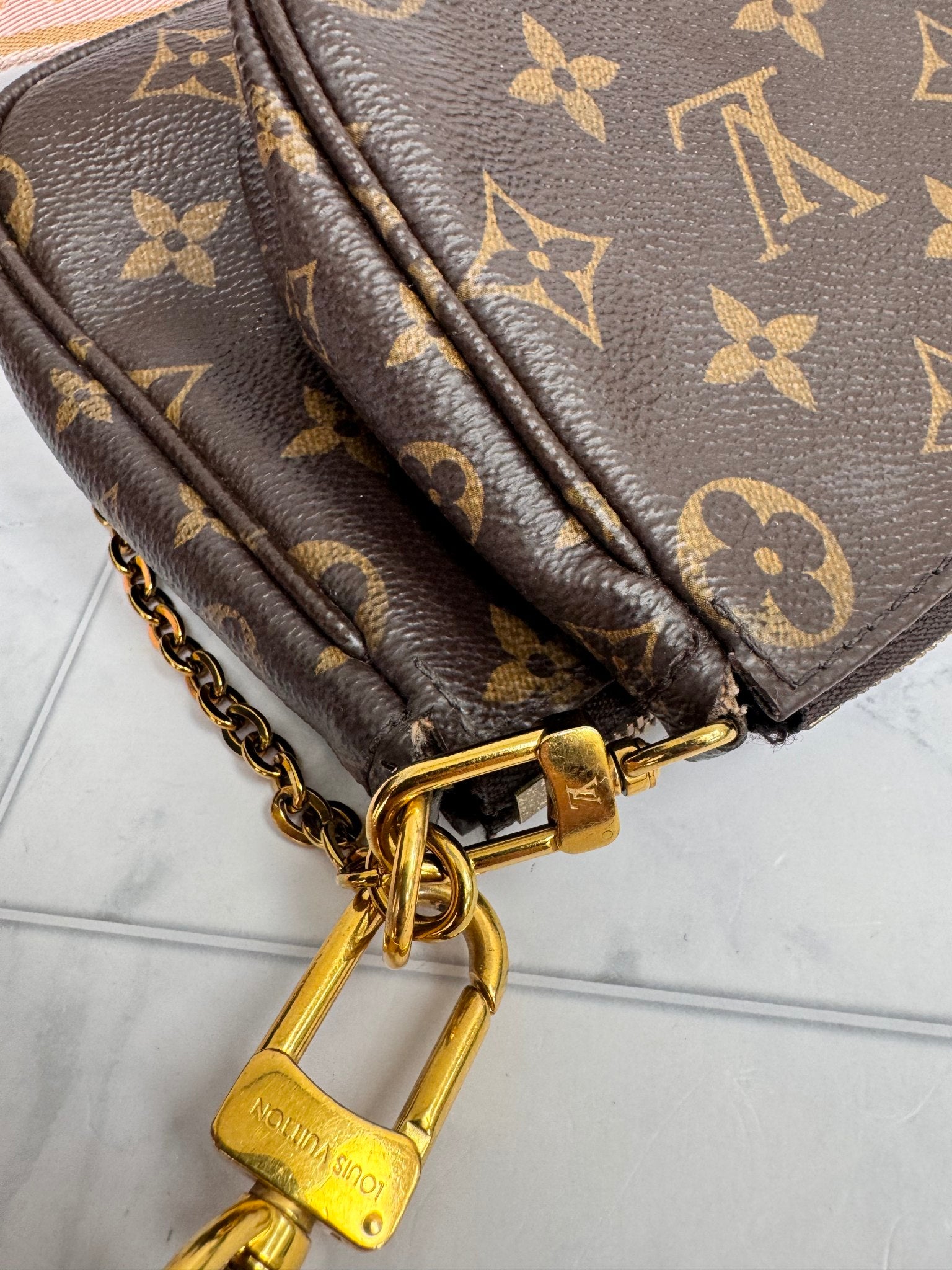 Louis Vuitton Monogram Pink Strap Multi Pochette Accessoires