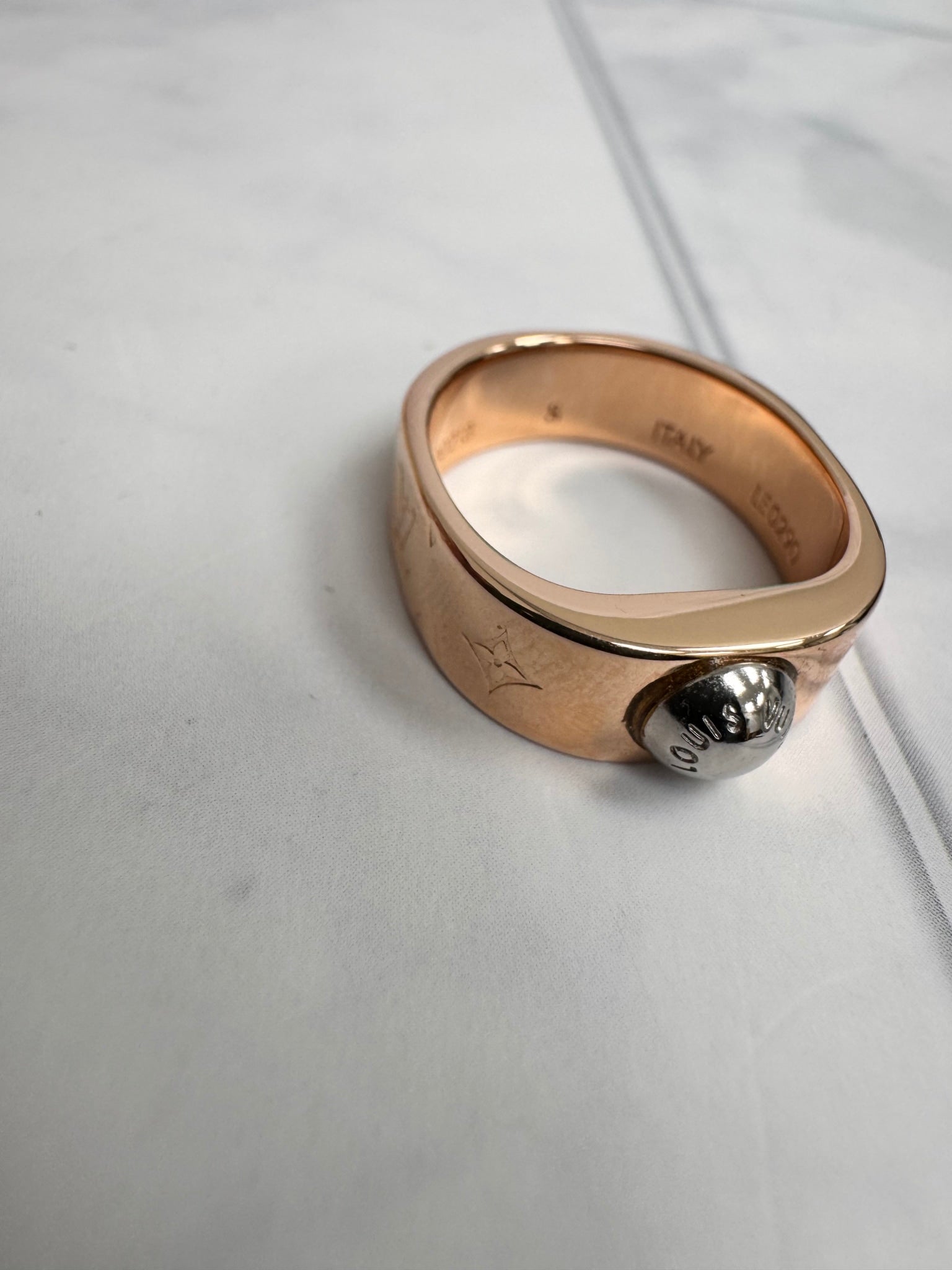 Louis Vuitton Rose Gold Nanogram Ring 