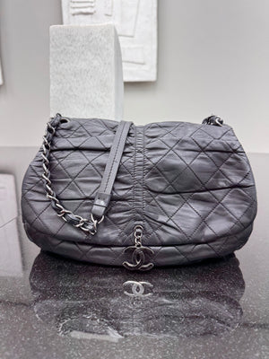 Chanel Black Diamond Quilted Sharpei Small Flap Bag