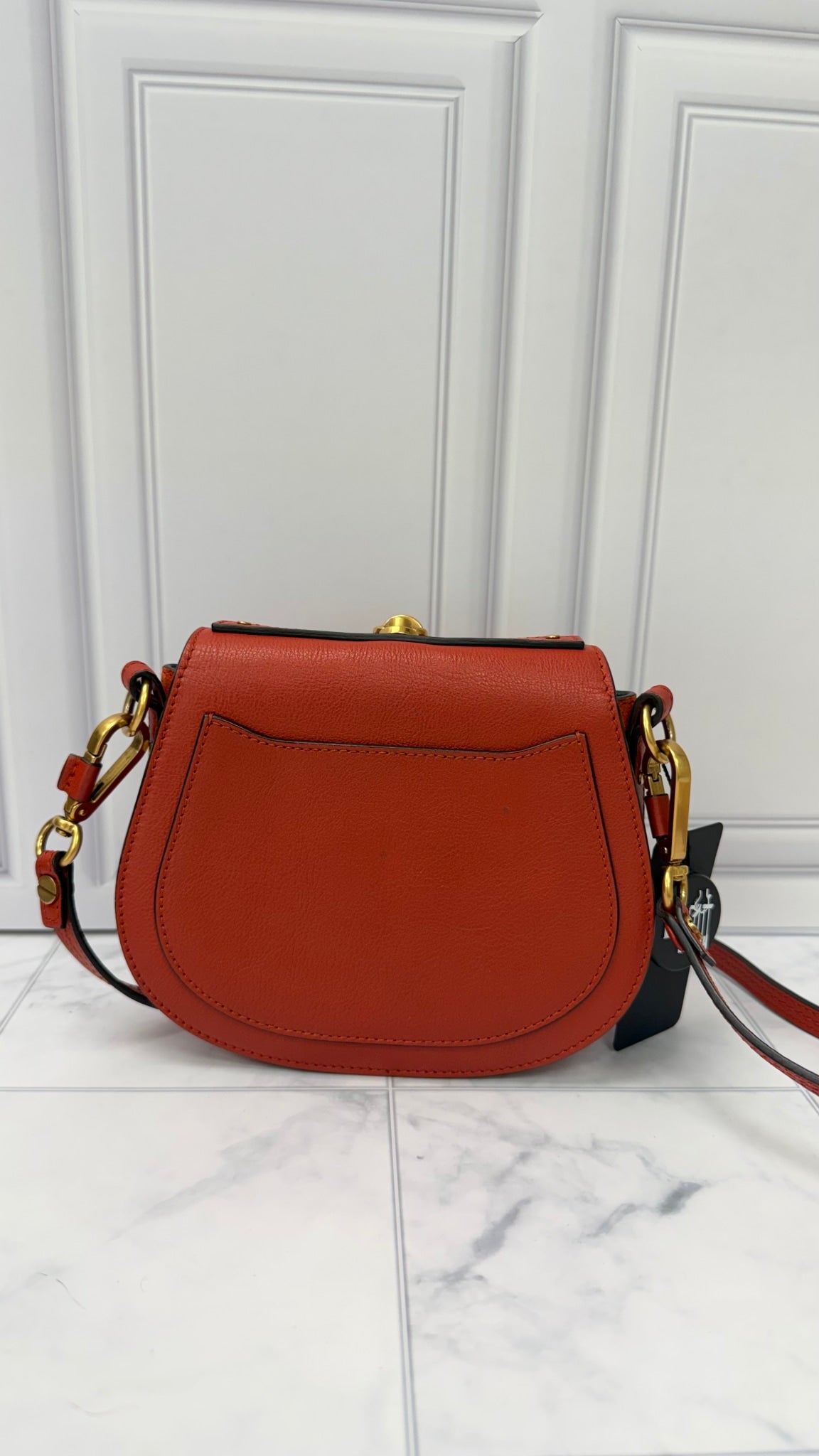 Chloe Orange Leather Small Nile Crossbody Bag