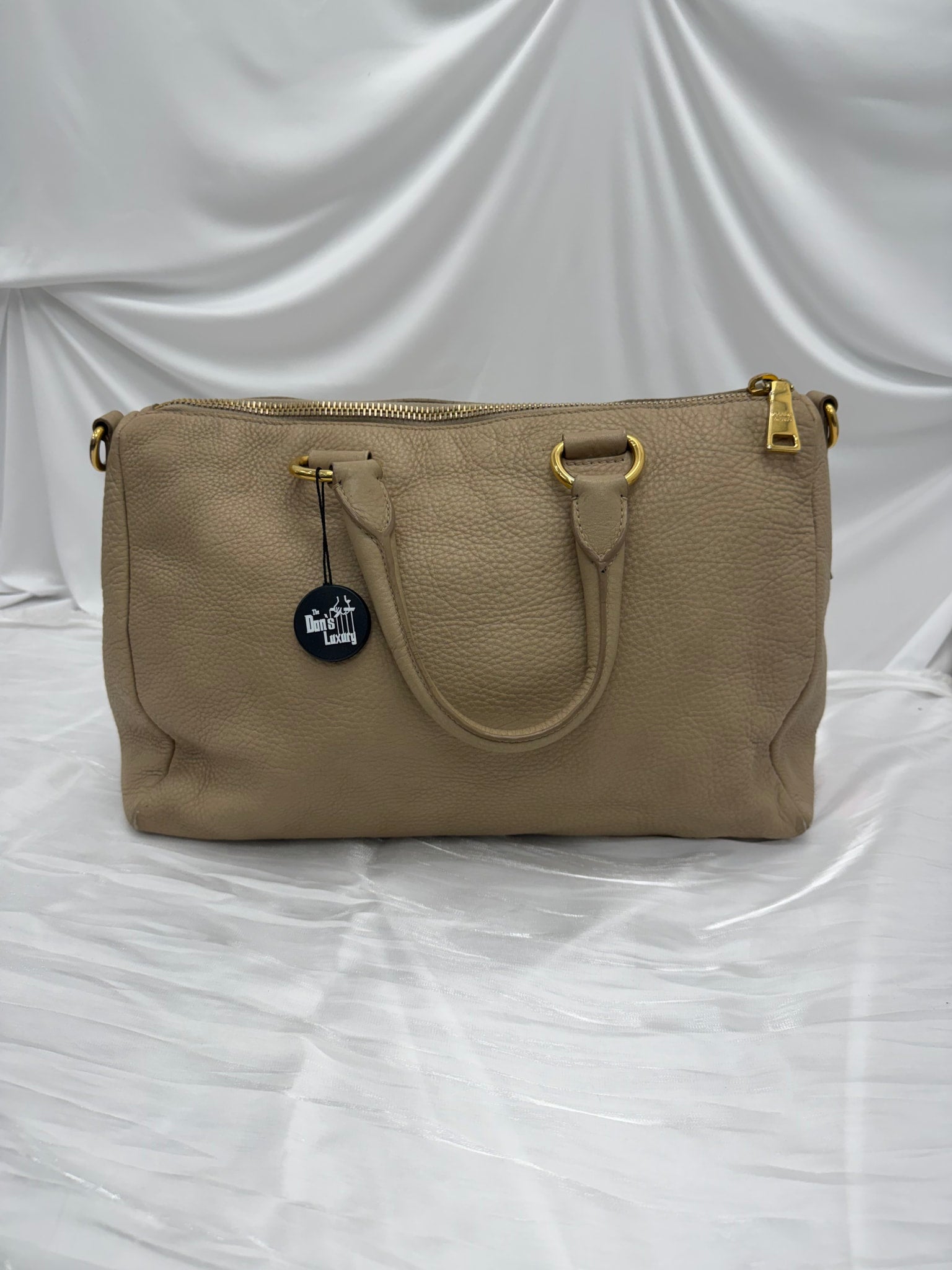 Prada Tan Leather Shoulder Tote