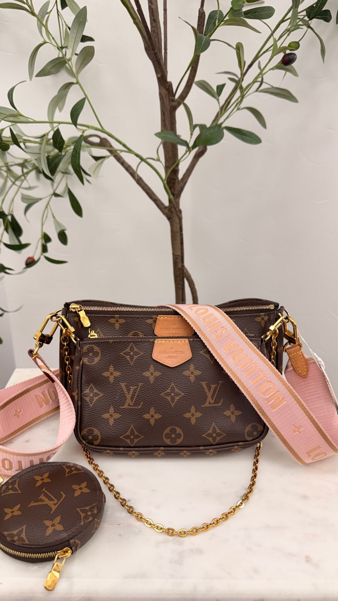 Louis Vuitton Monogram Pink Multi Pochette Crossbody Bag 