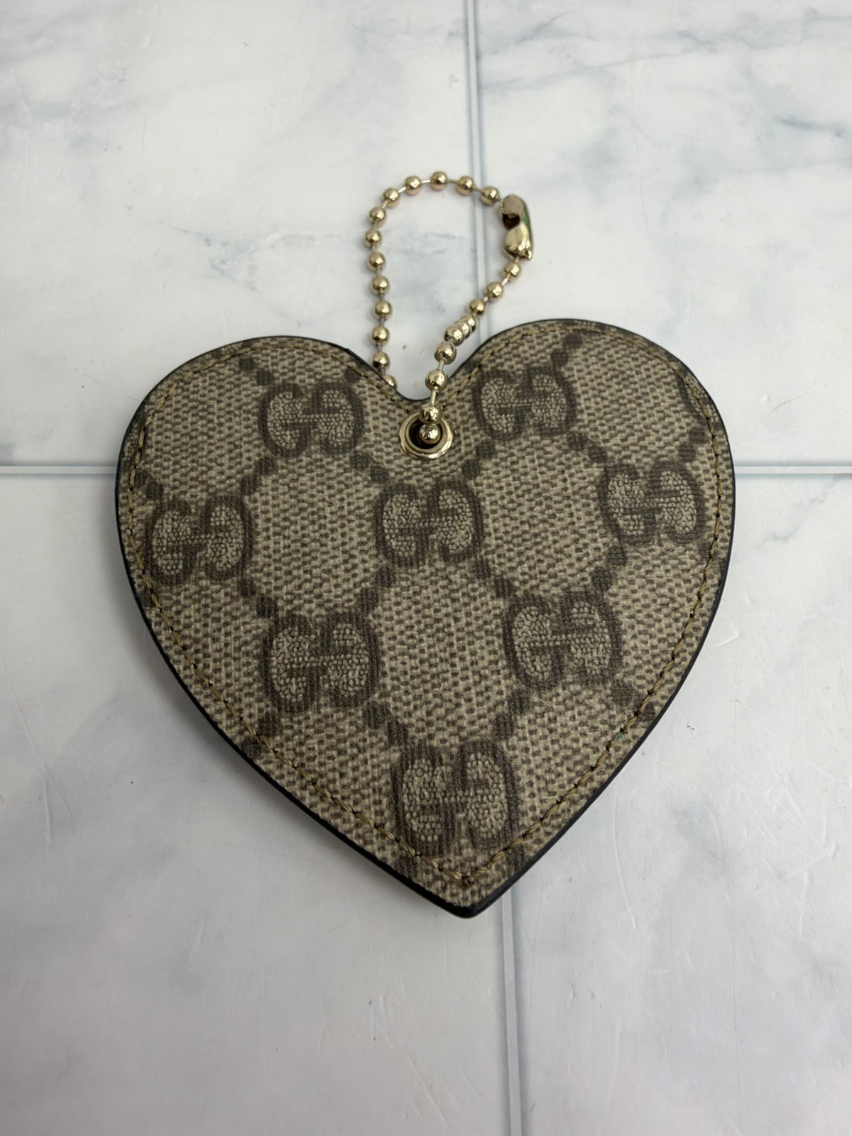 Gucci GG Supreme & Gold Heart Charm