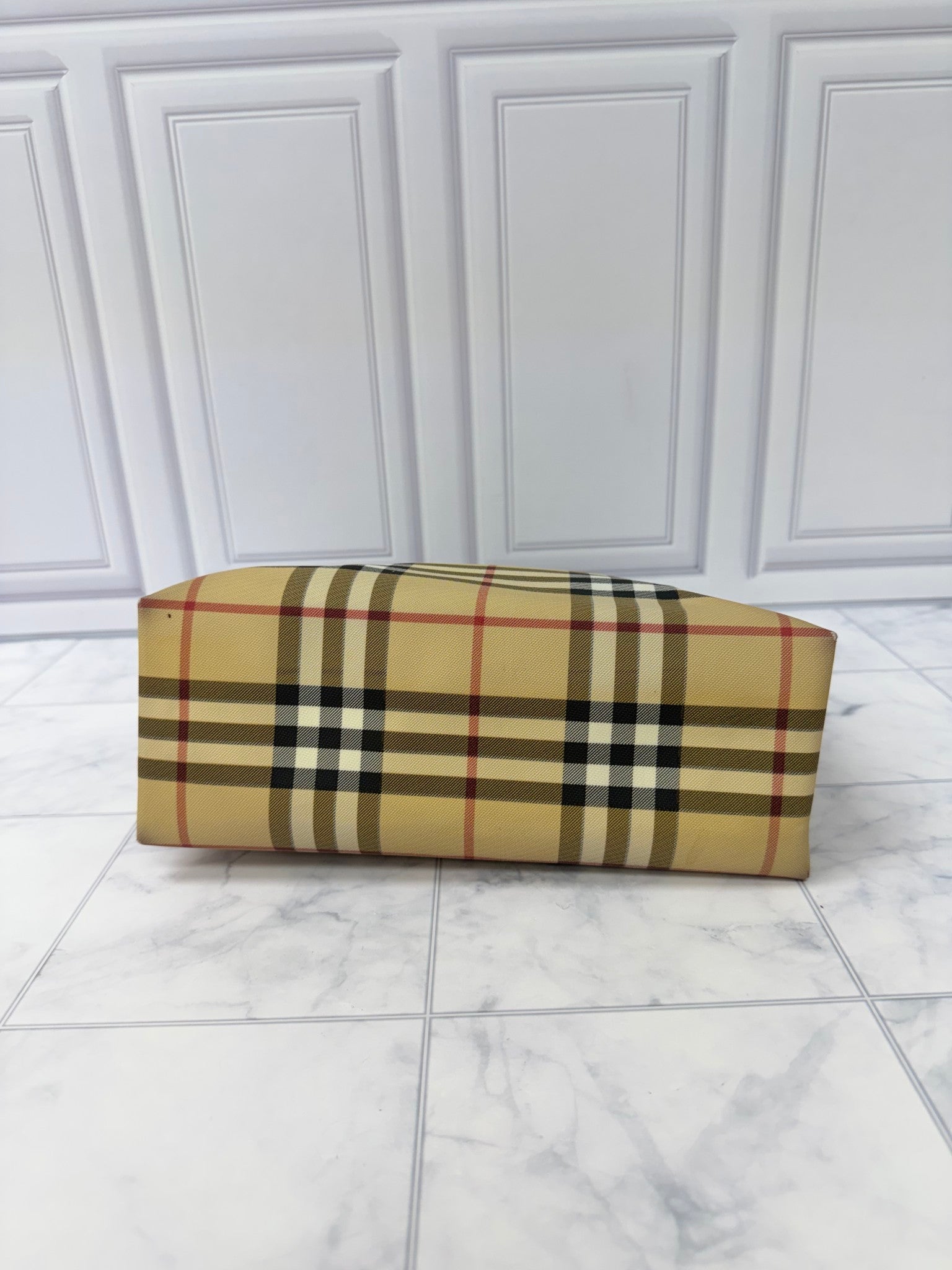 Burberry Beige Nova Check Canvas Tote Bag 