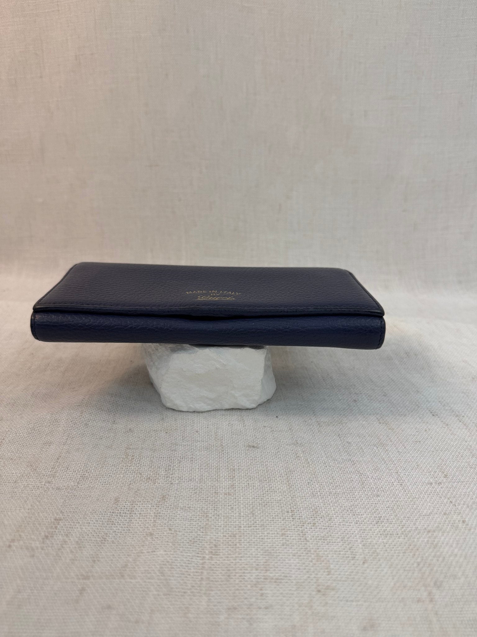 Gucci Navy Leather Swing Continental Long Wallet