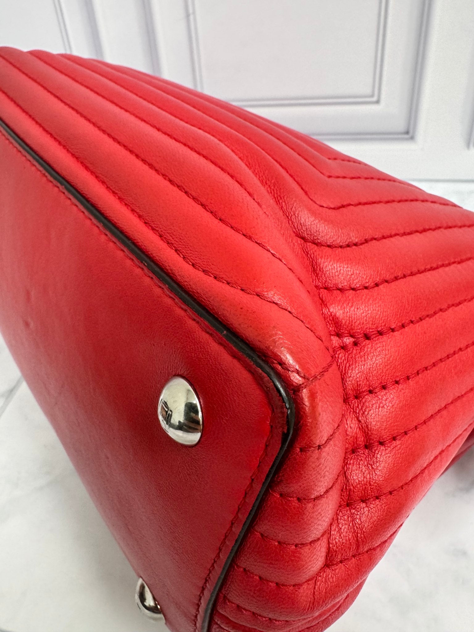 Fendi Red Quilted Leather Dotcom Click Small Shoulder Bag