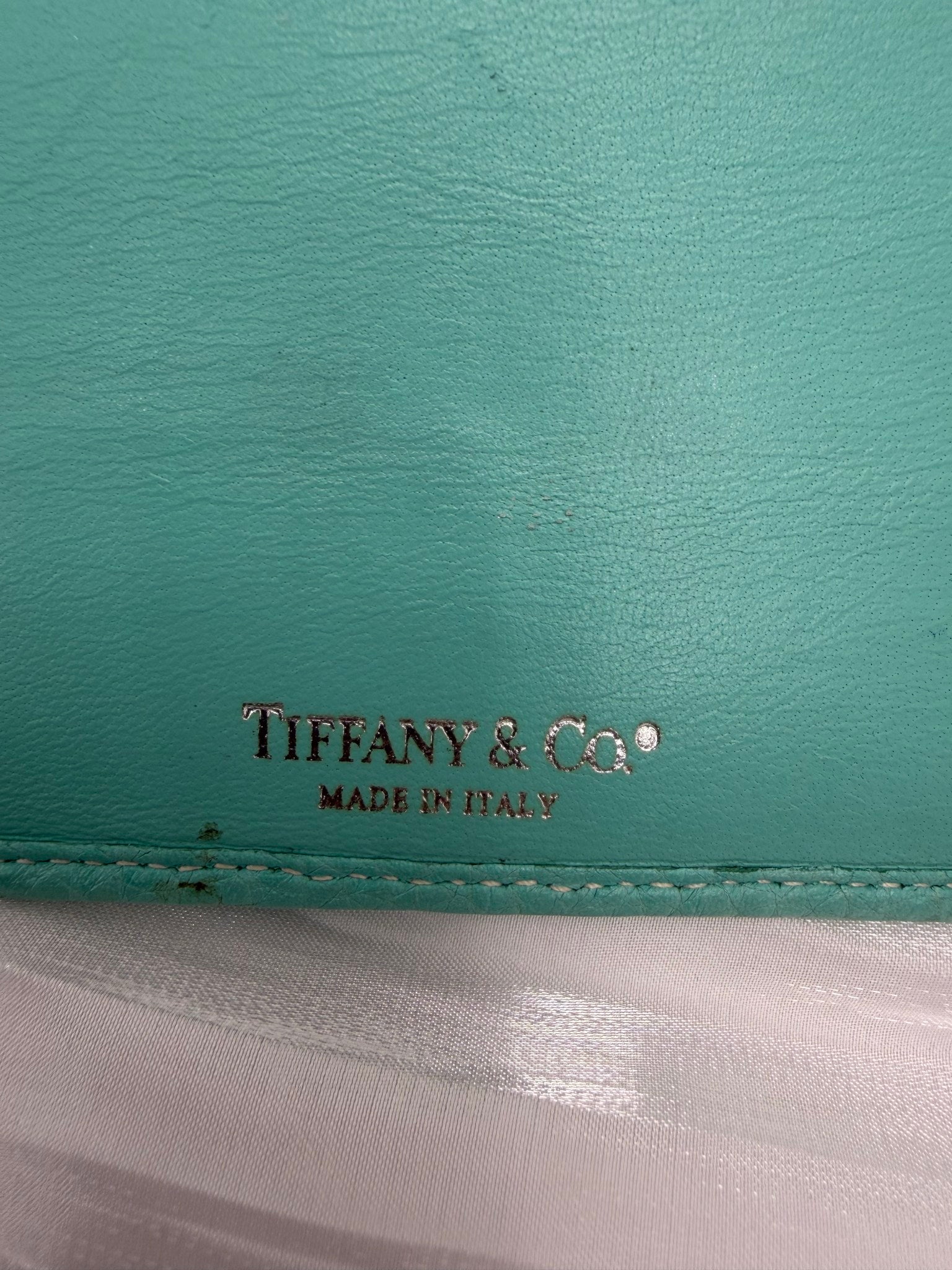 Tiffany & Co. Blue Leather Turn Lock Long Wallet 