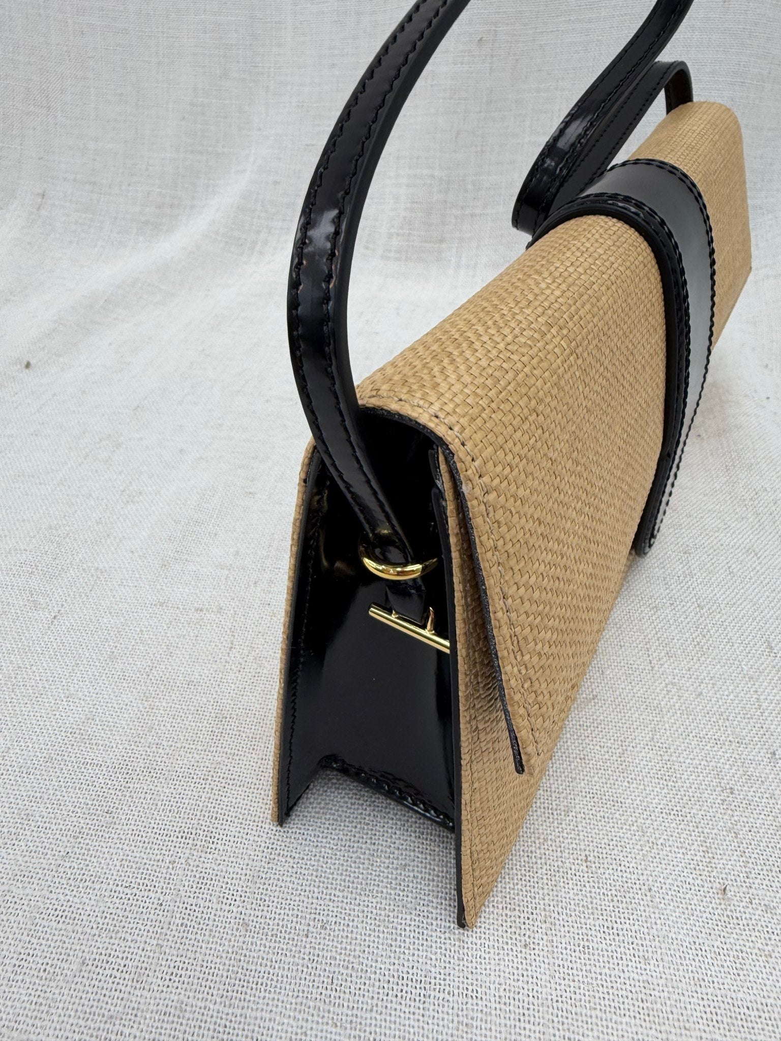 LIKE NEW- Jacquemus Beige Raffia Le Bambino Shoulder Bag