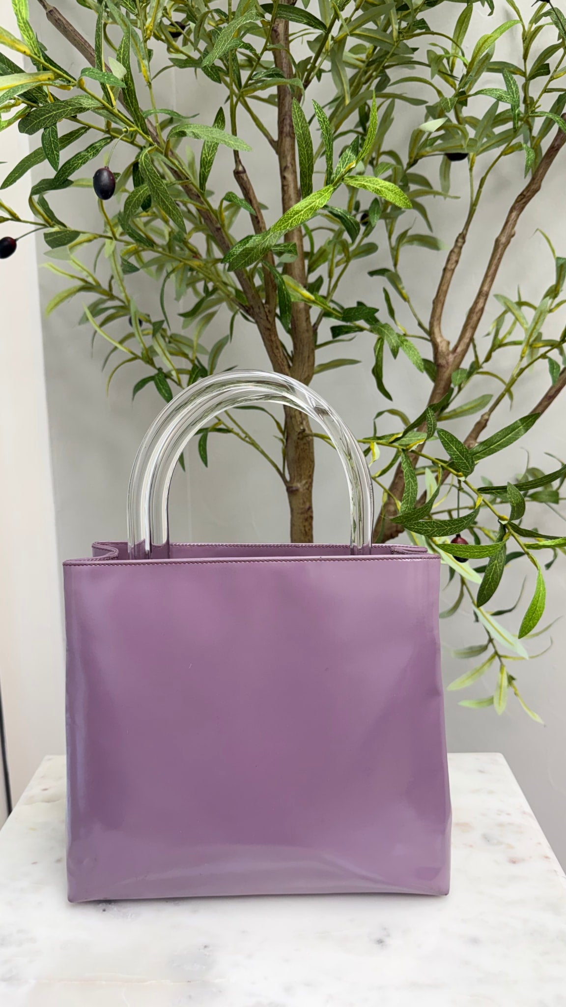 Prada Purple Patent Leather Handbag 