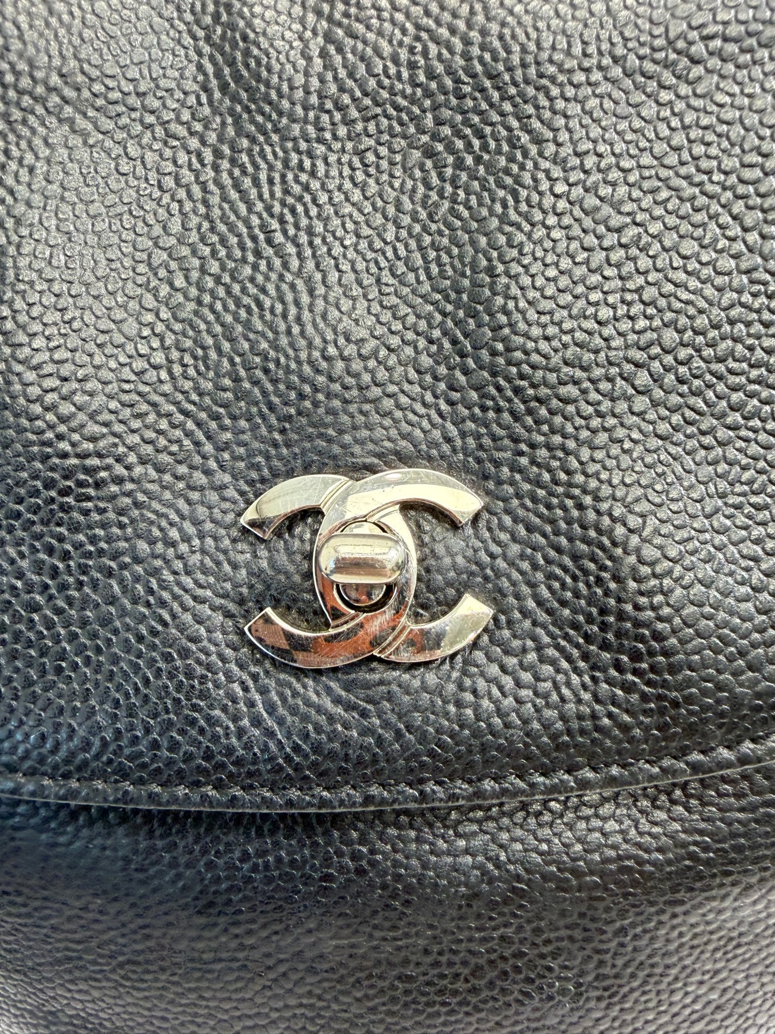 Chanel Black Caviar CC Backpack