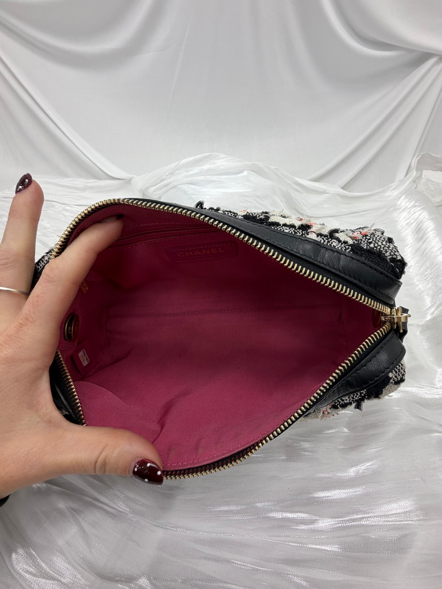 Chanel Multicolor Tweed & Calfskin Signe Bowling Bag