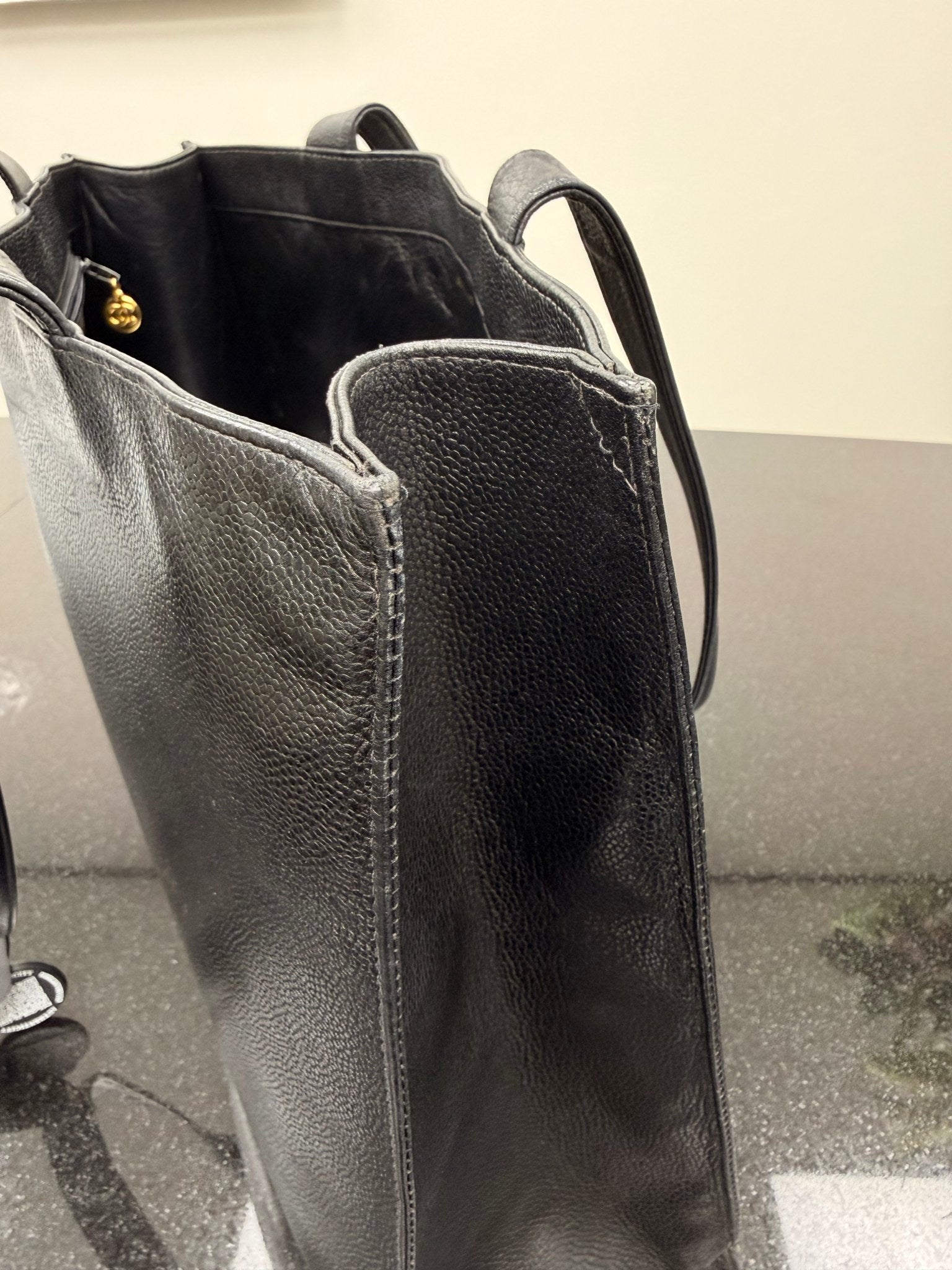 Chanel Black Caviar CC Tote 