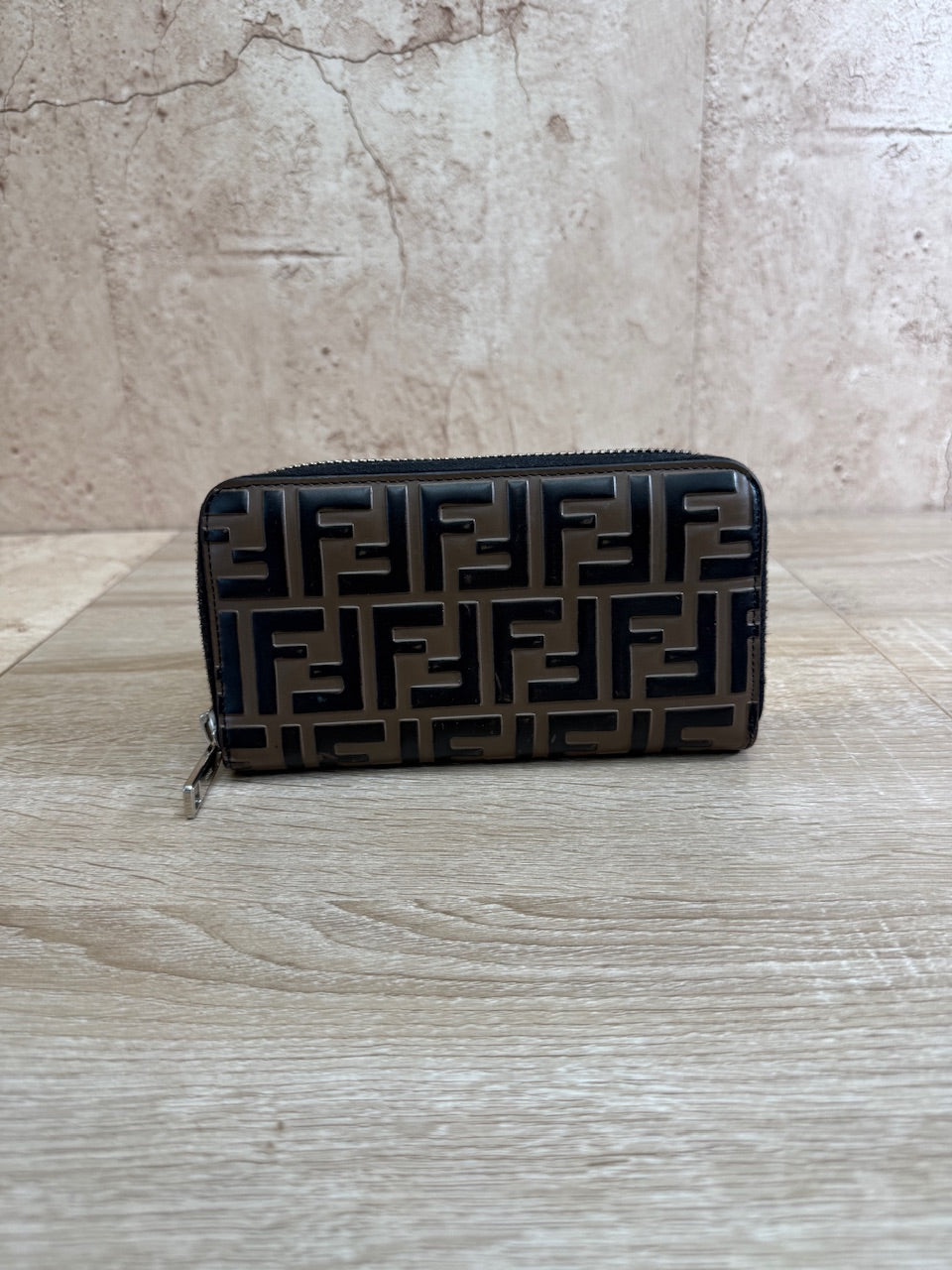 Fendi Zucca Leather Zippy Long Wallet 