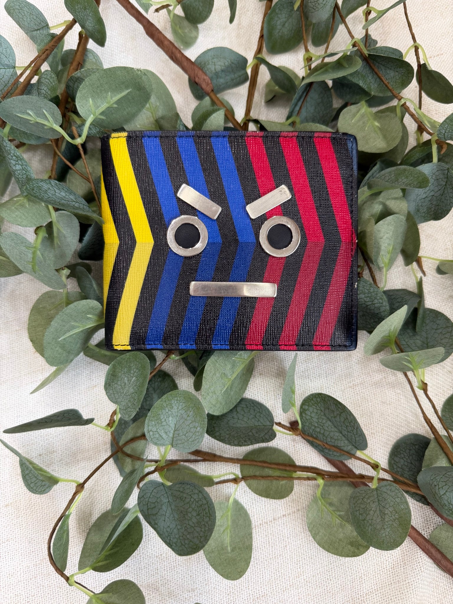 Fendi Multicolor Leather Face Bifold Wallet