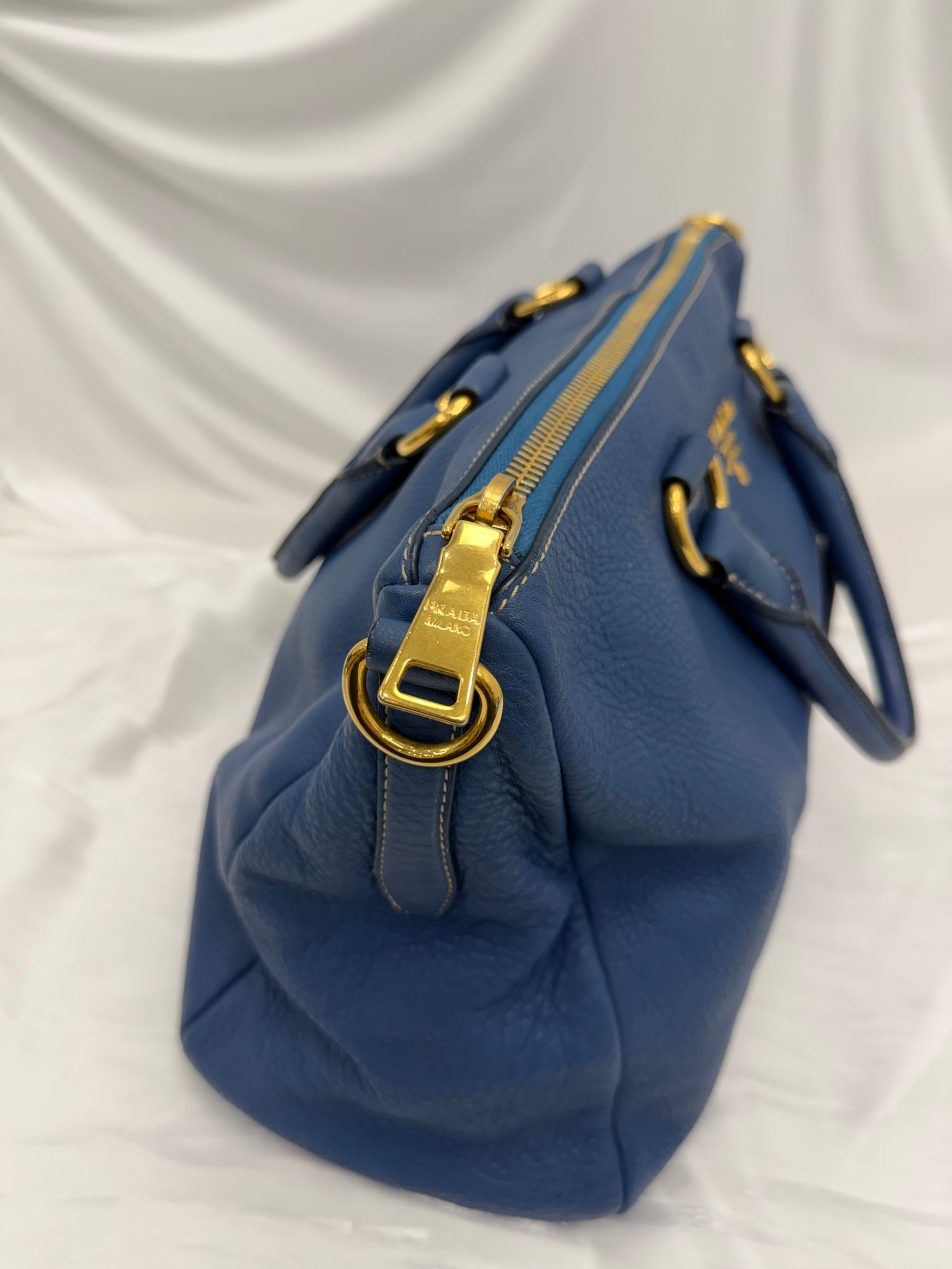Prada Blue Leather Handbag