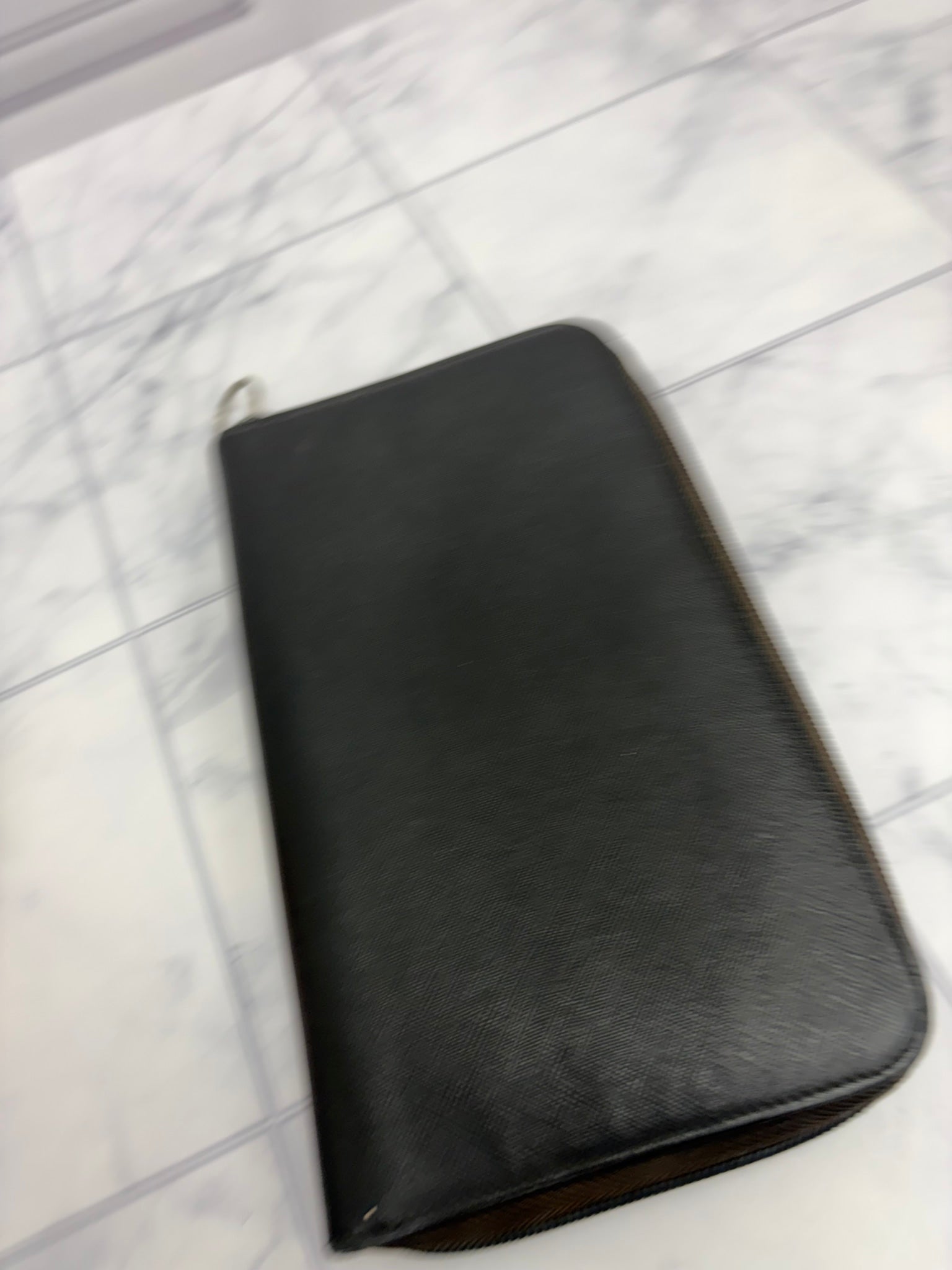 Prada Black Saffiano Leather Travel Wallet 