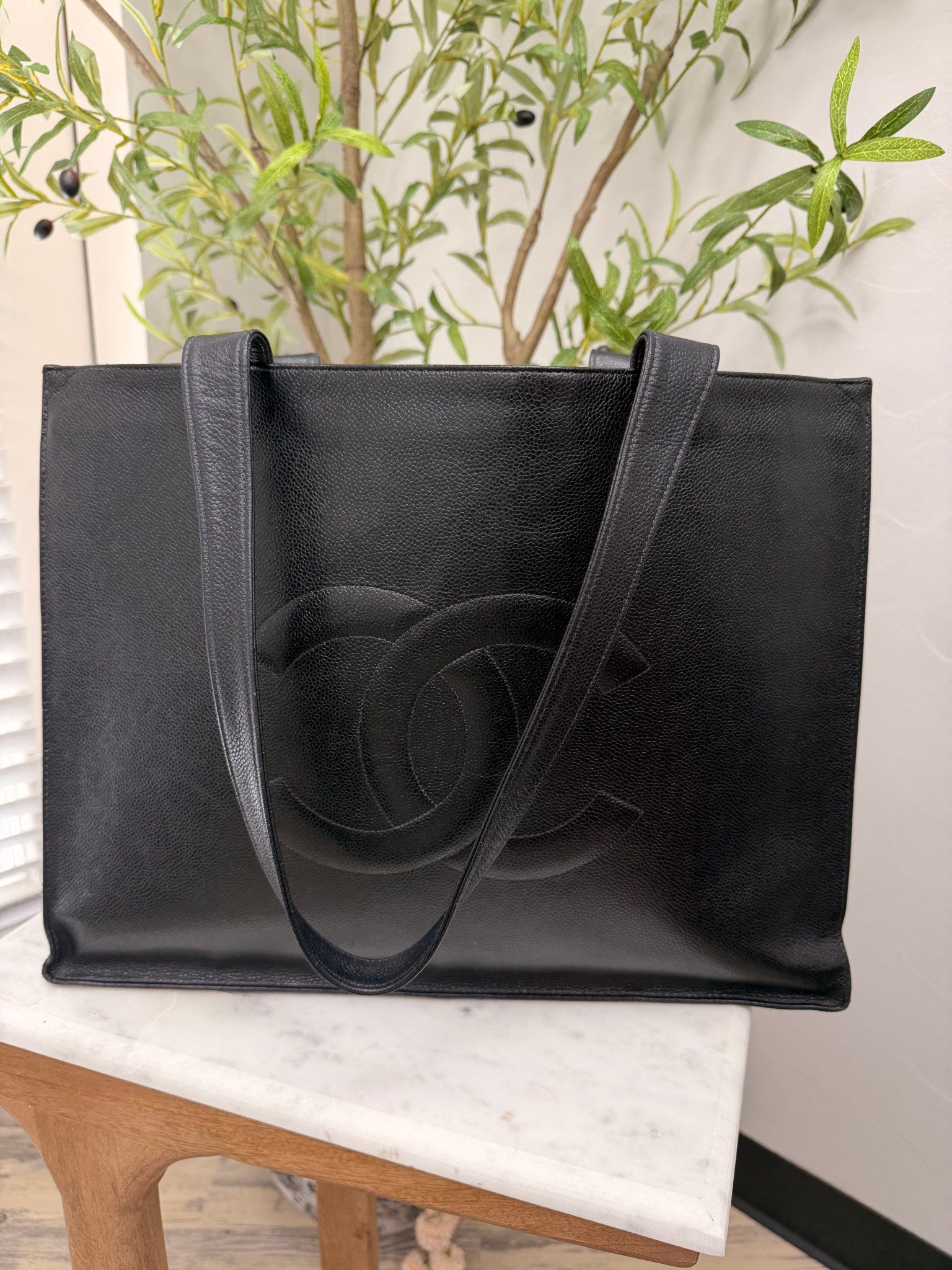 Chanel Black Caviar CC Tote 