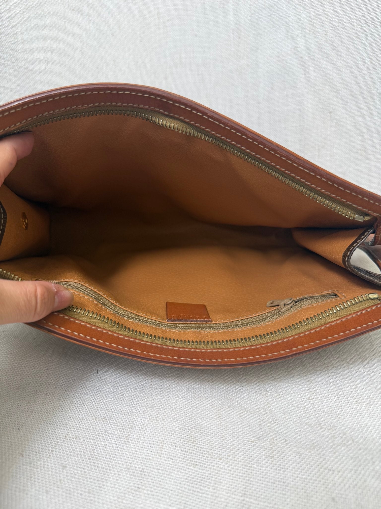 Celine Brown Coated Canvas Macadam Travel Pouch Bag