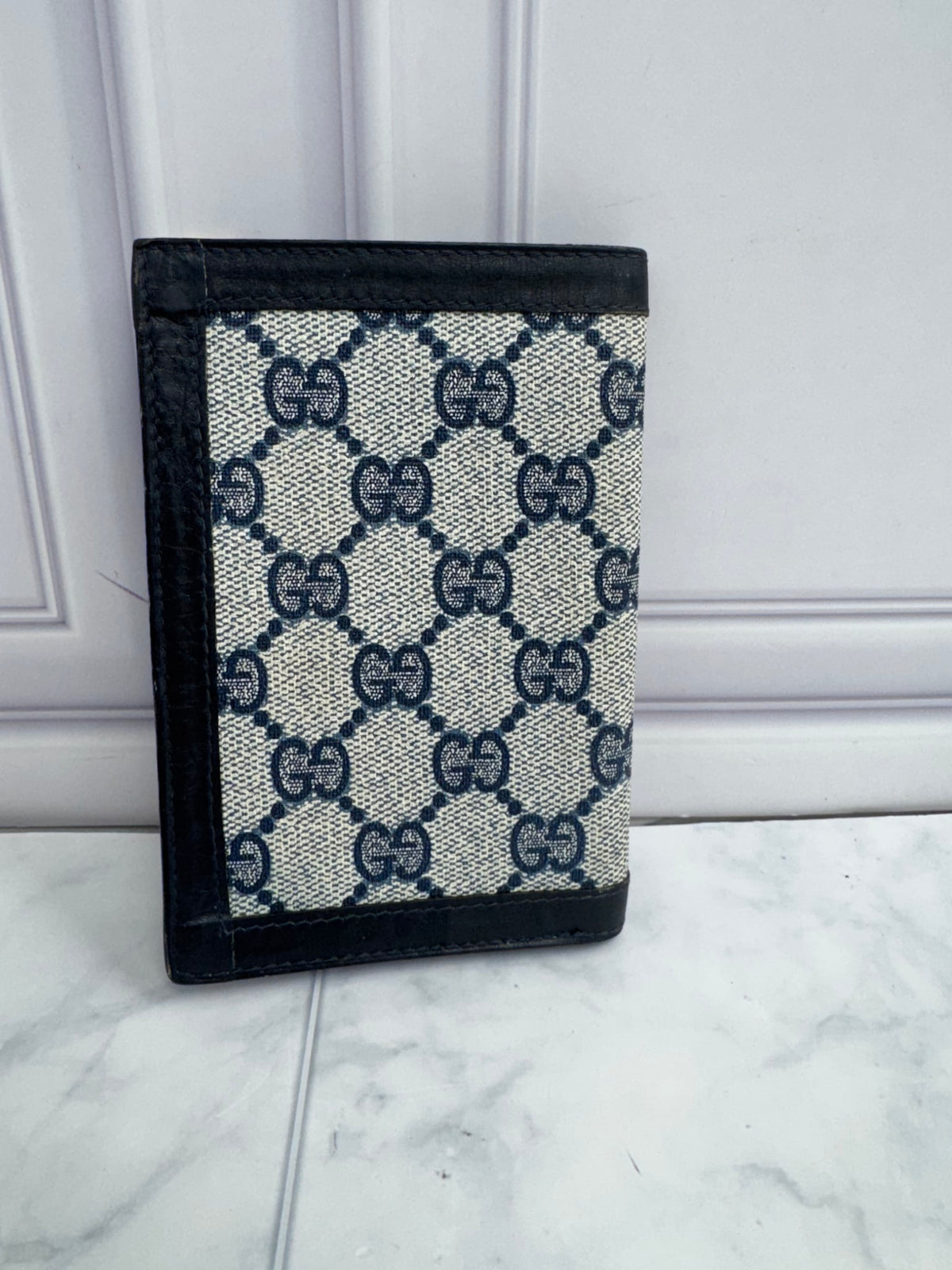 Gucci Blue GG Monogram Coated Canvas Bifold Wallet