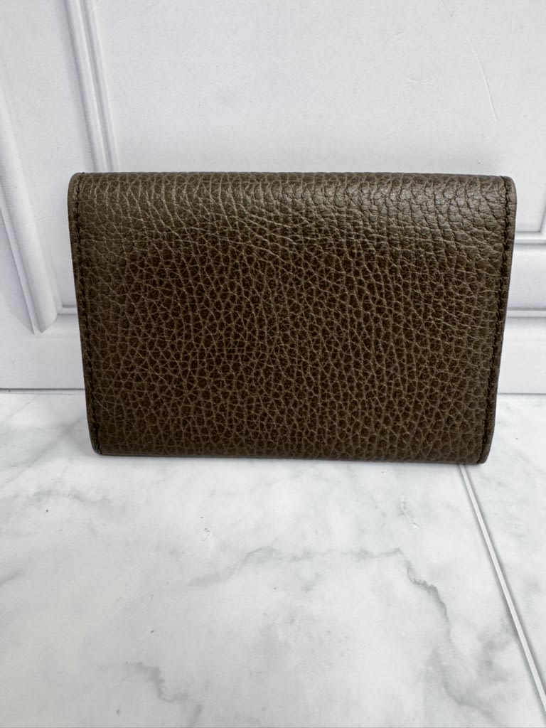 Gucci Brown Grained Leather Swing Card Case