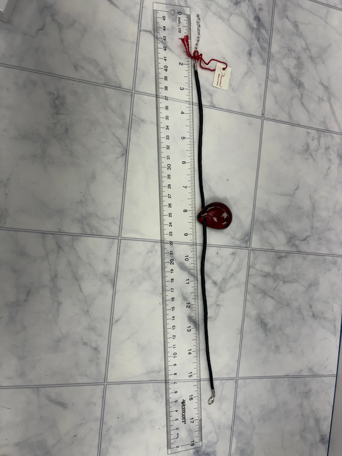 Baccarat Red Crystal Pendant Necklace