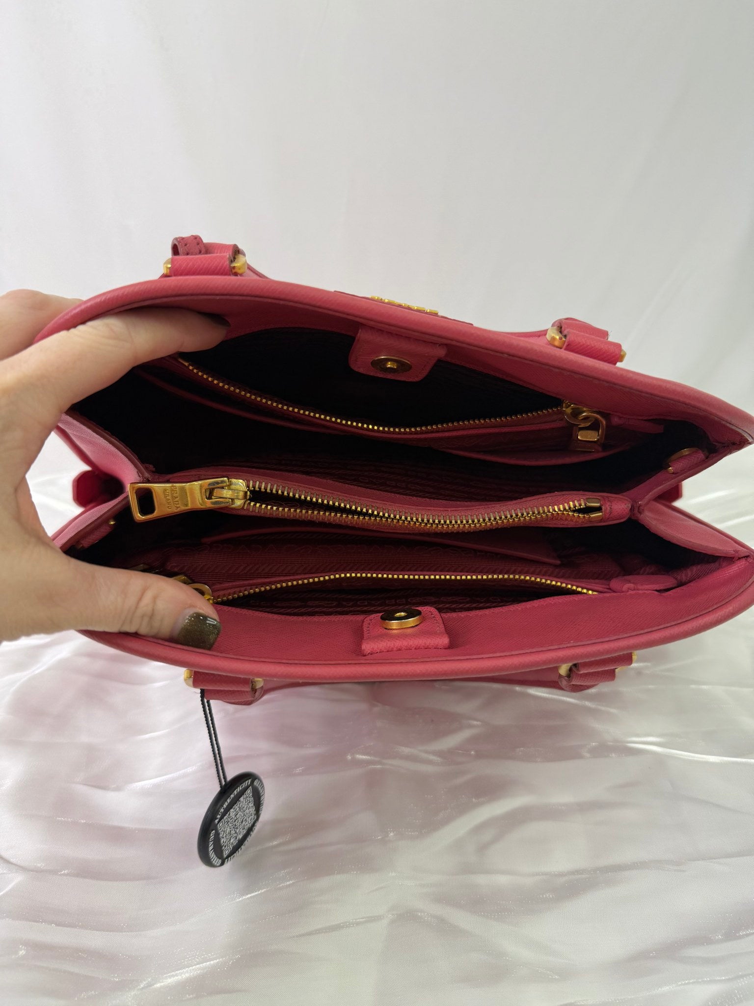 Prada Pink Saffiano Leather Dome Bag