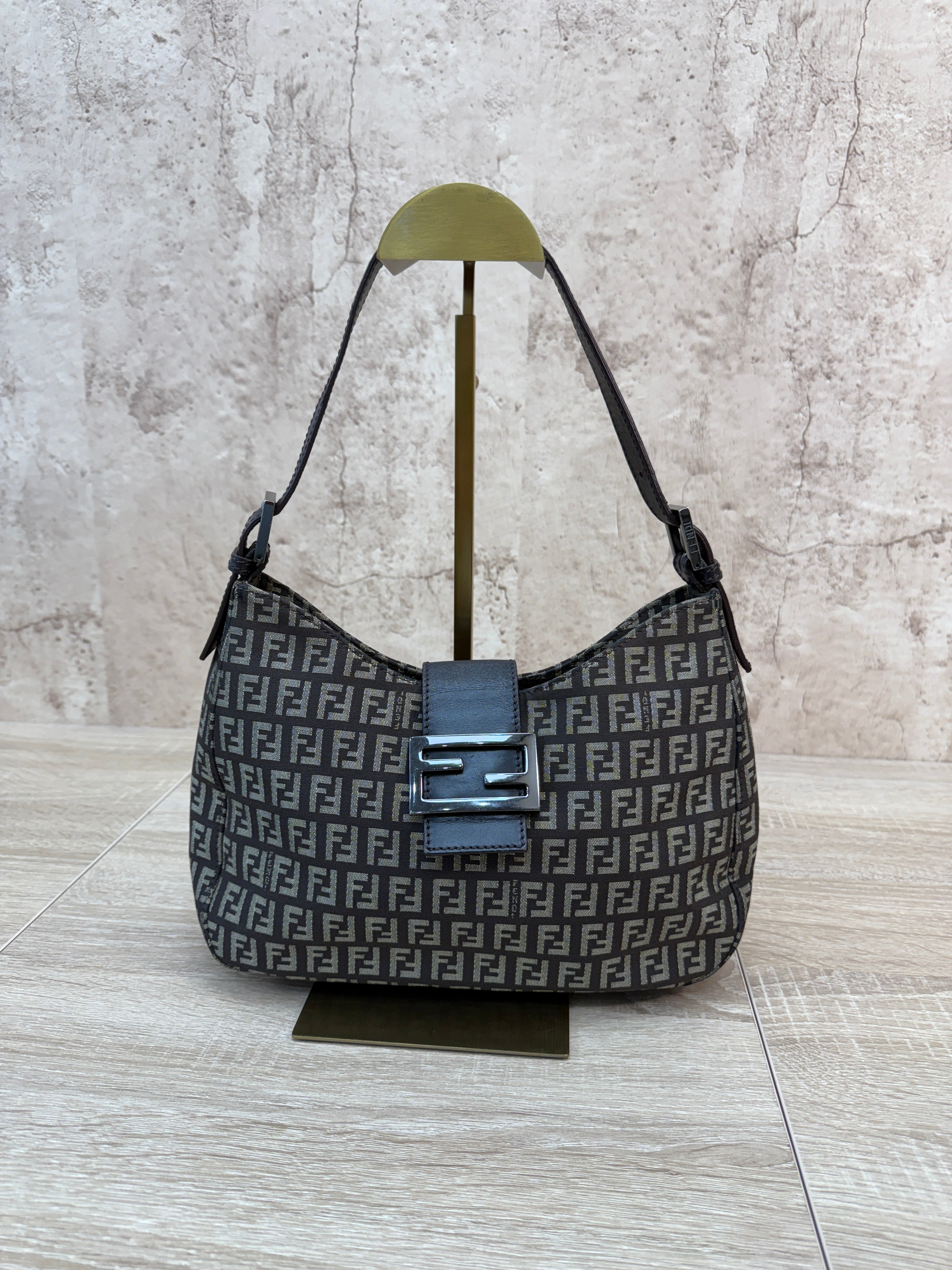 Fendi Zucchino Canvas Vintage Hobo Bag