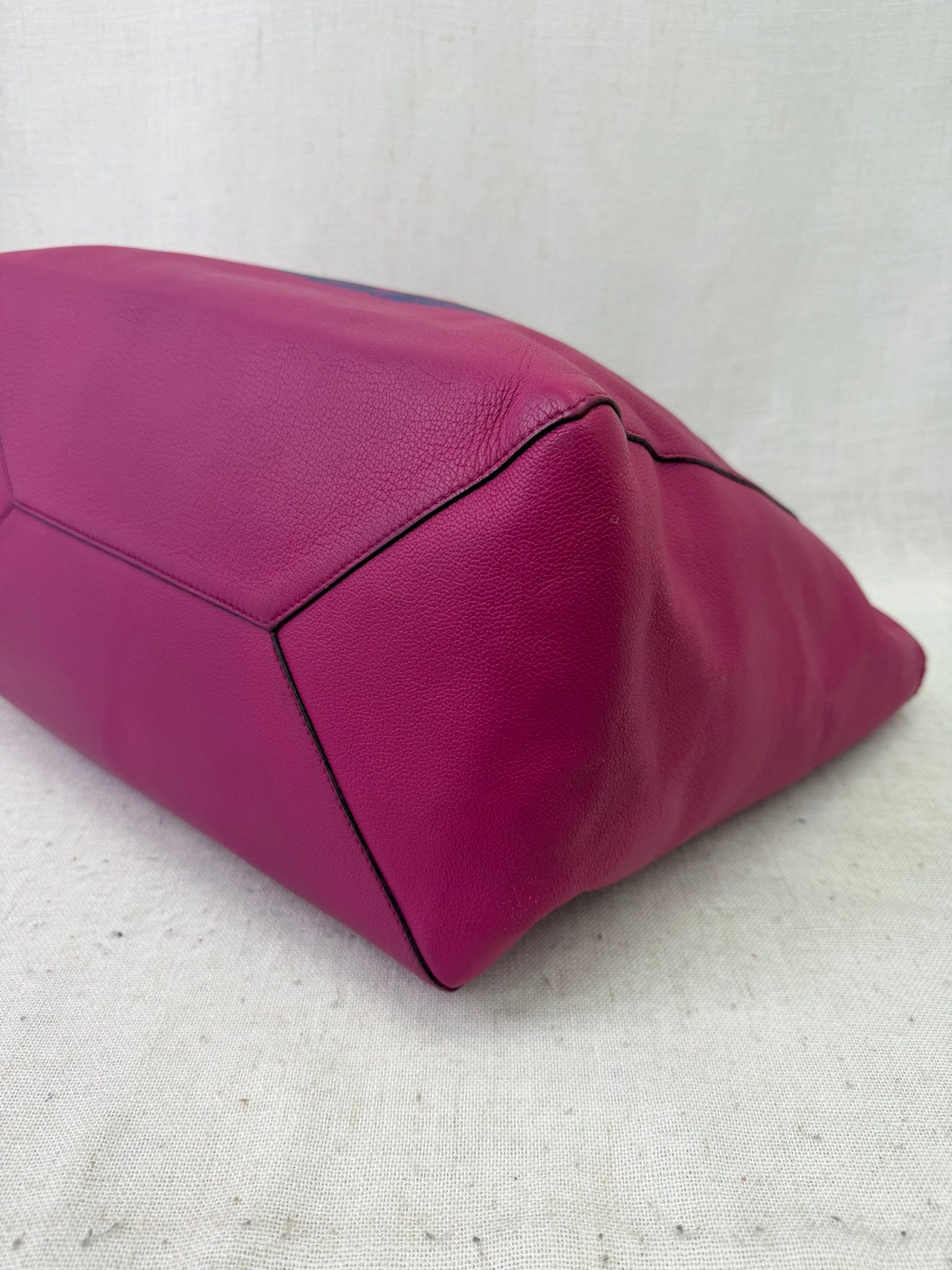 Loewe Magenta Leather Barocco Anagram Tote Bag