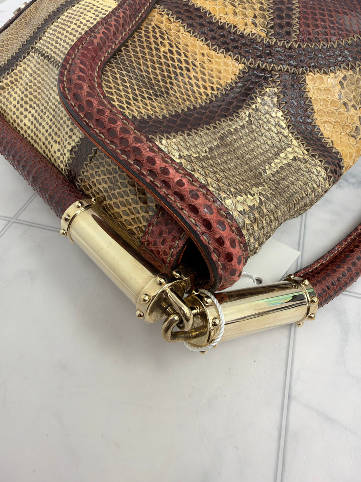 Gucci Multicolor Exotic Patchwork Britt Medium Shoulder Bag