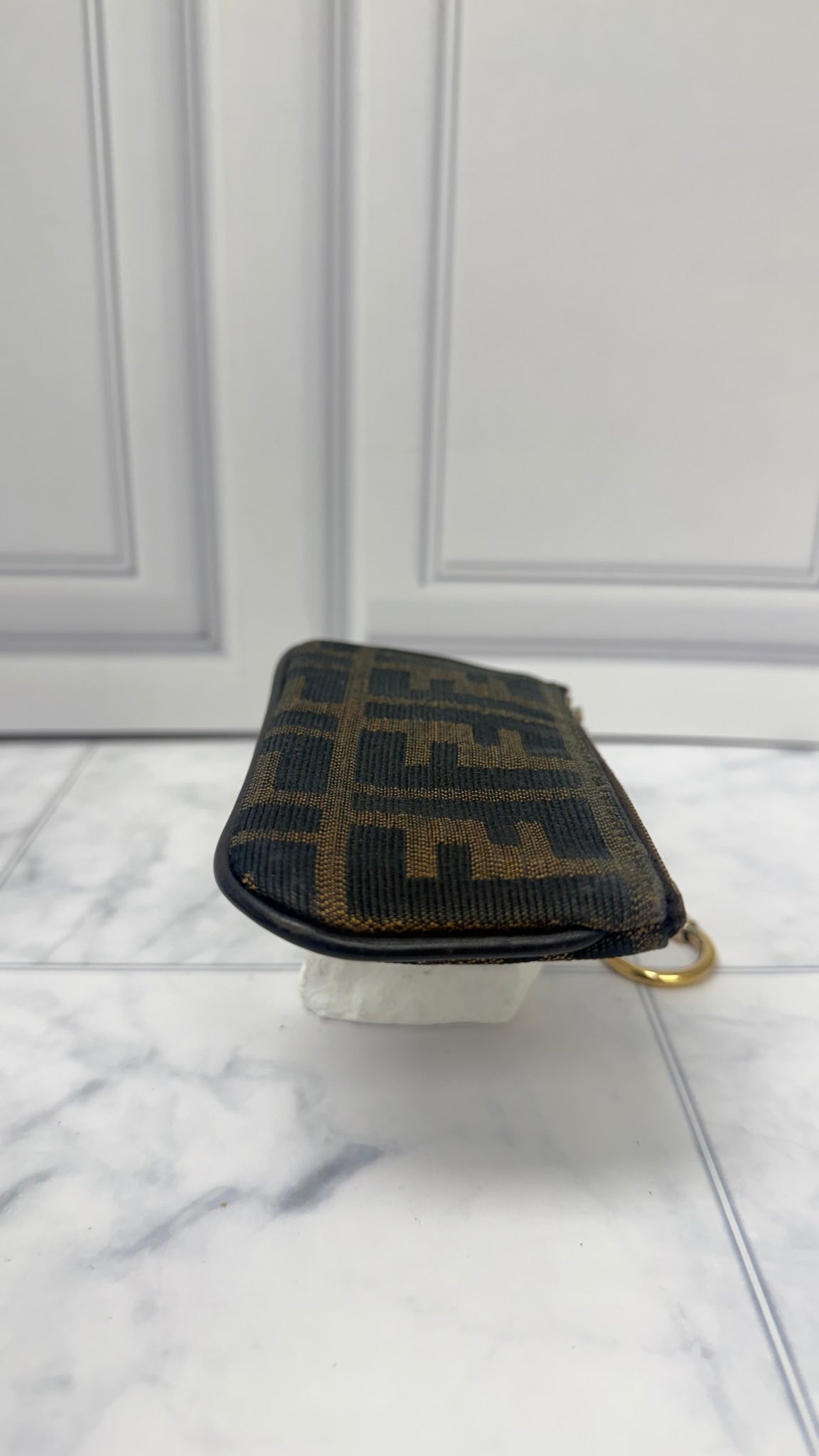 Fendi Brown Canvas Zucca Key Cles